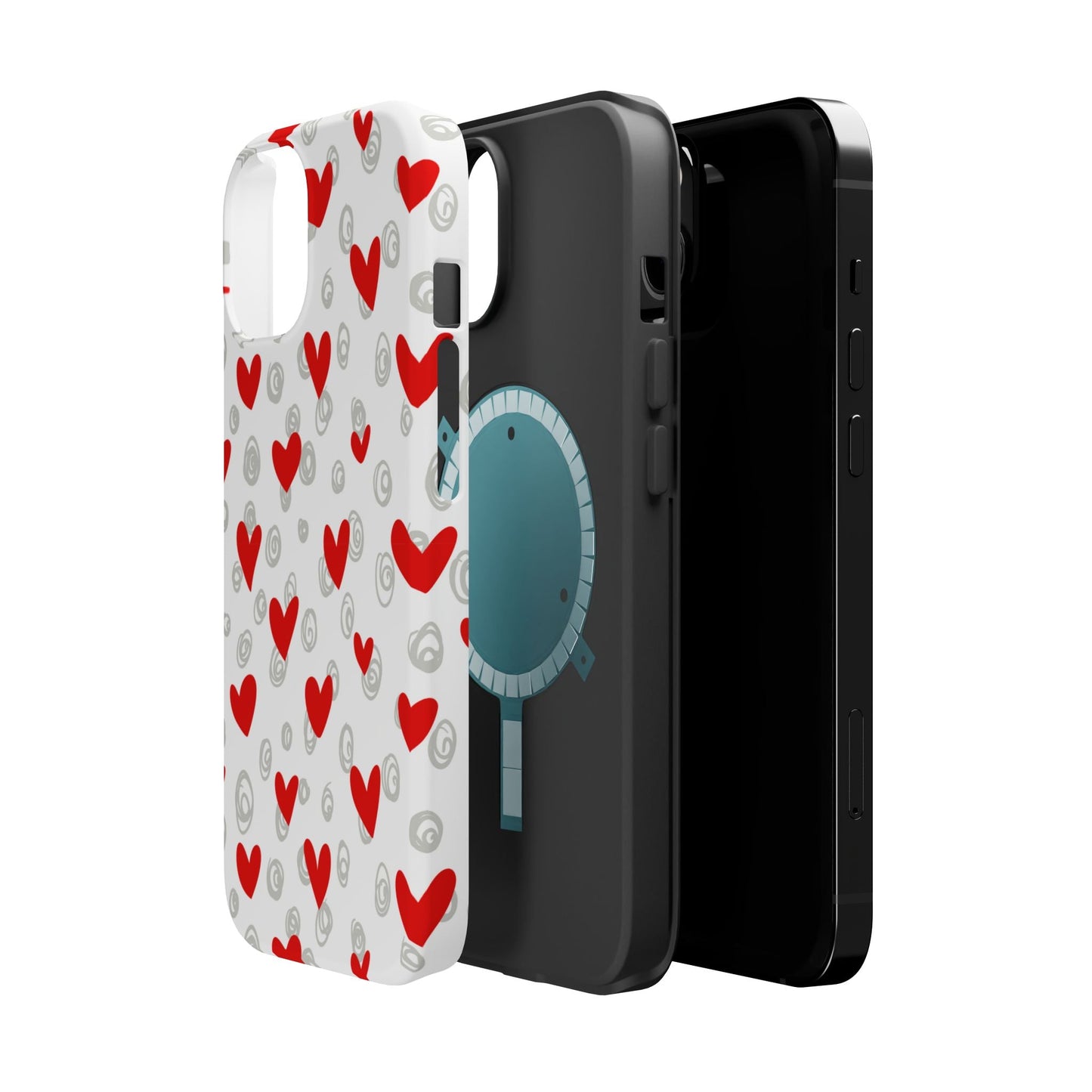 Red Hearts & Doodles – MagSafe Case - BOGO Cases