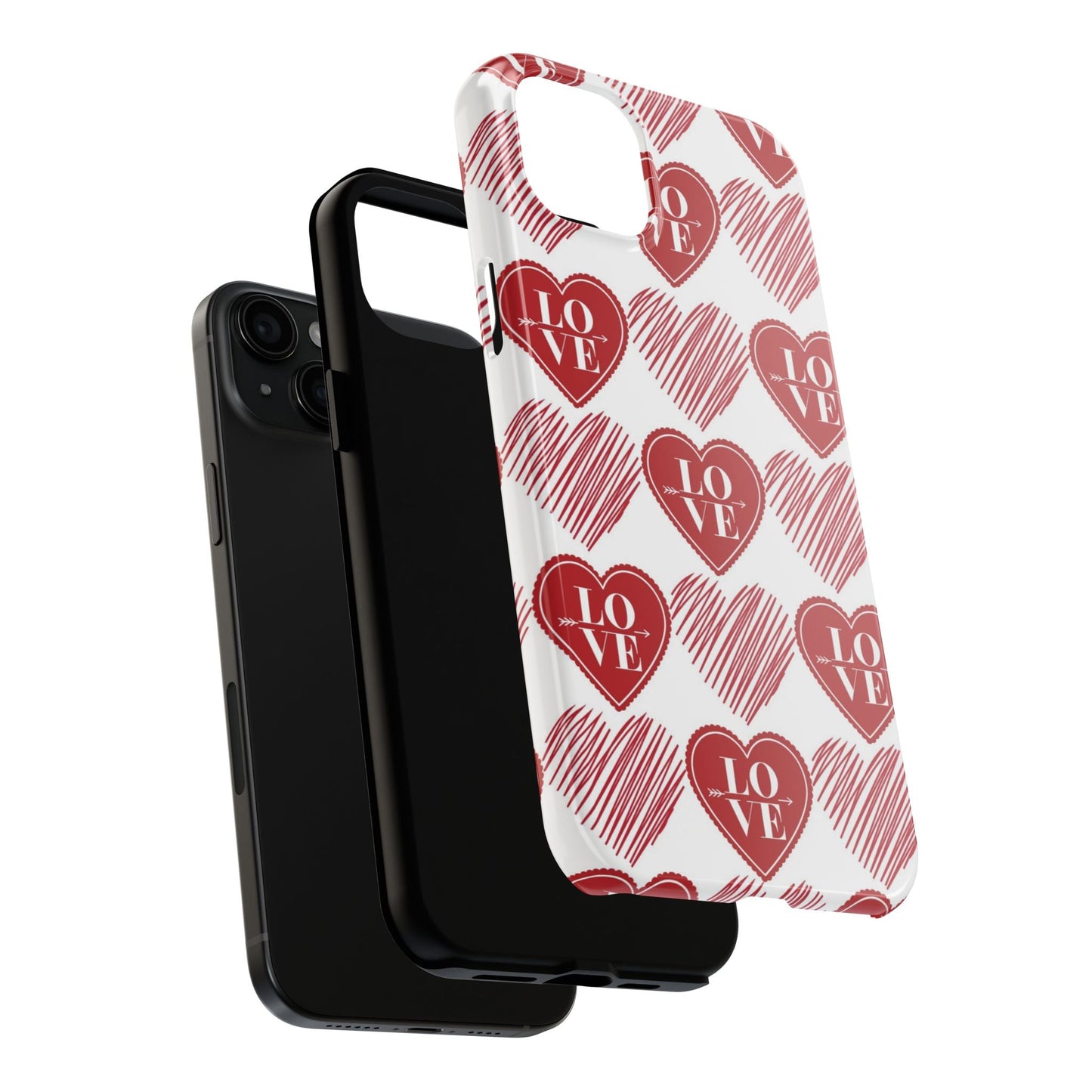 Red Love Heart Pattern – iPhone Series Case - BOGO Cases
