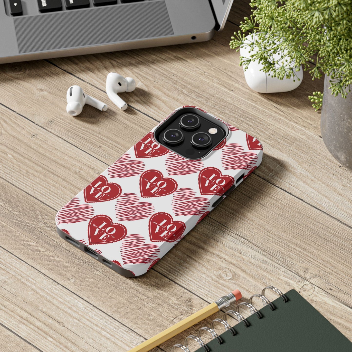 Red Love Heart Pattern – iPhone Series Case - BOGO Cases