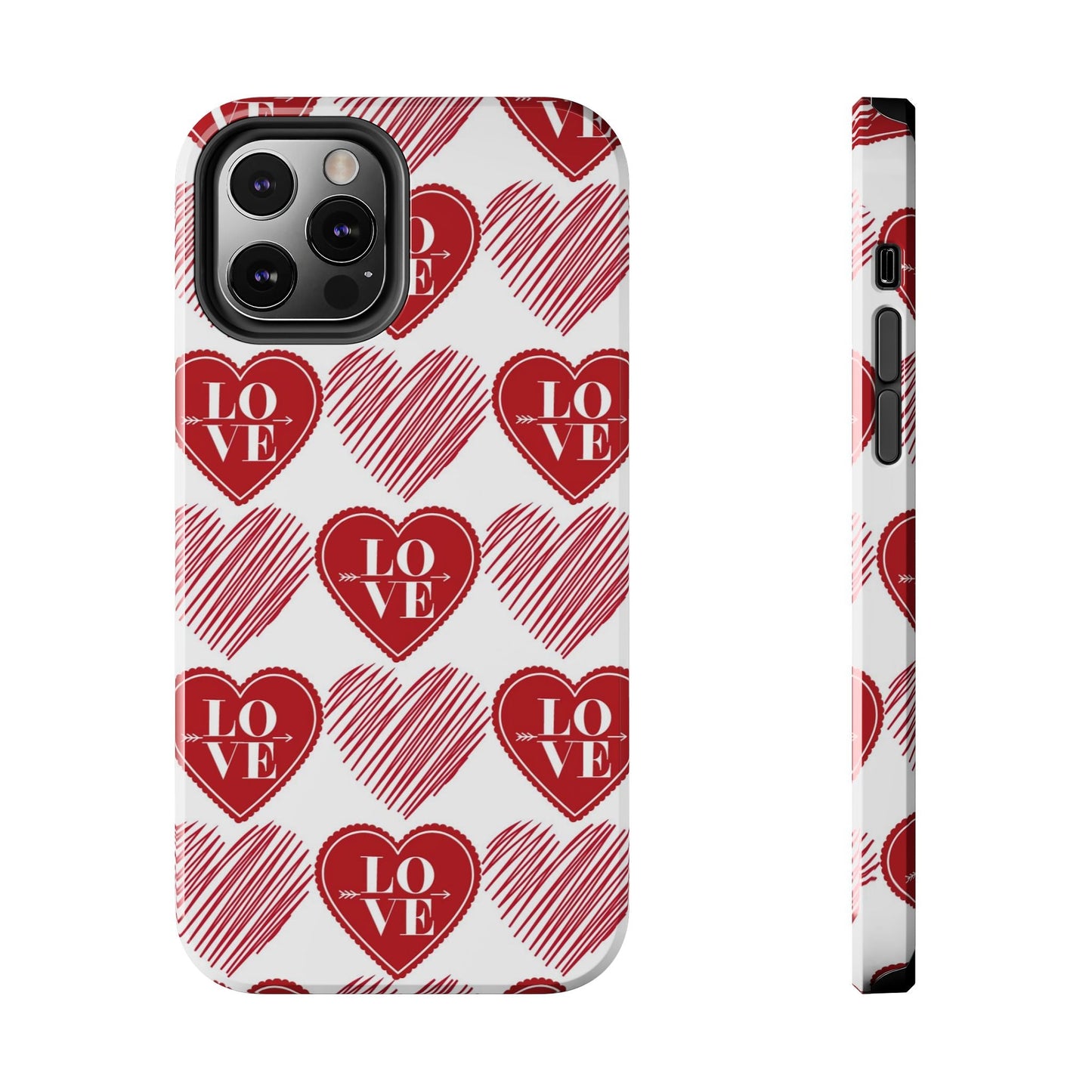 Red Love Heart Pattern – iPhone Series Case - BOGO Cases