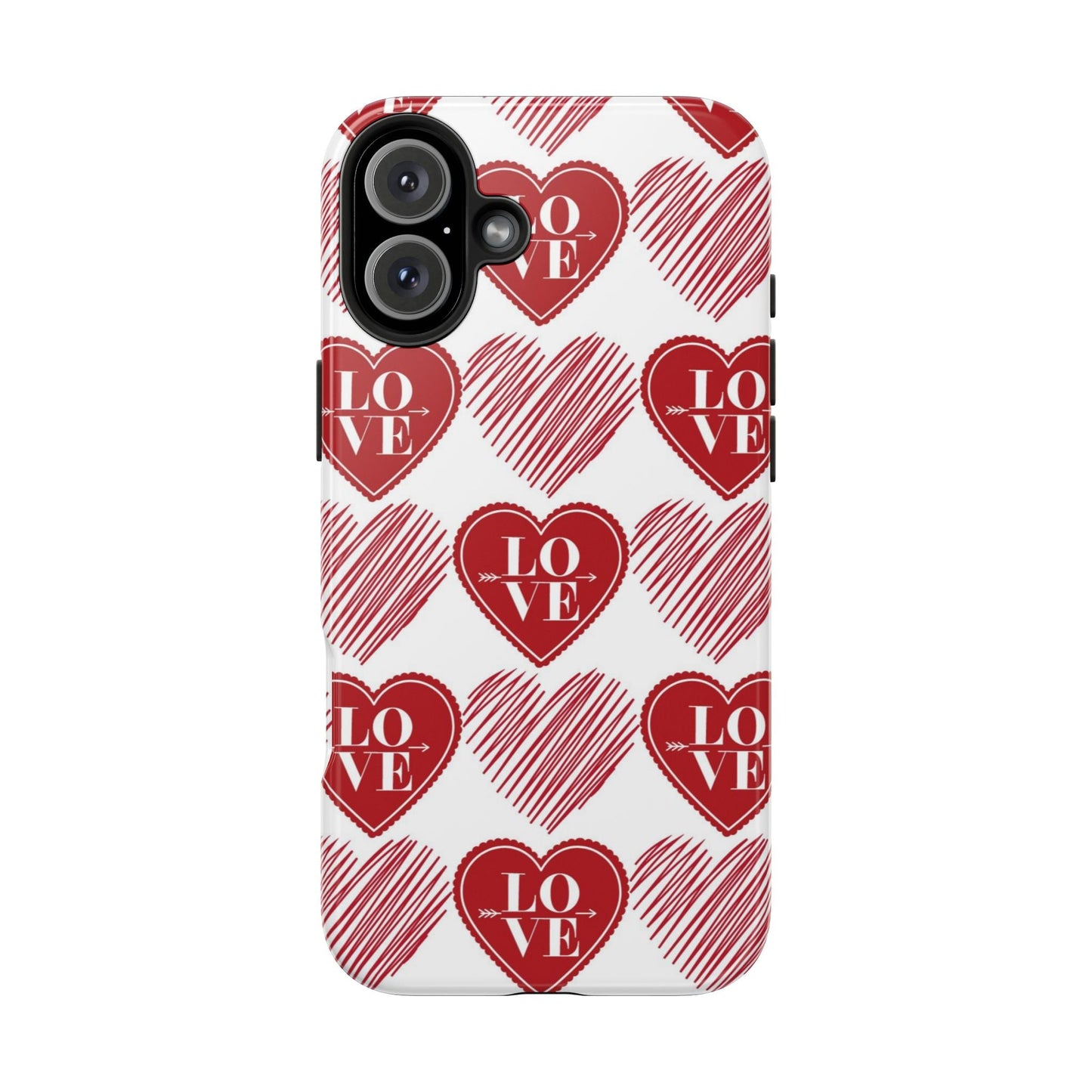 Red Love Heart Pattern – iPhone Series Case - BOGO Cases