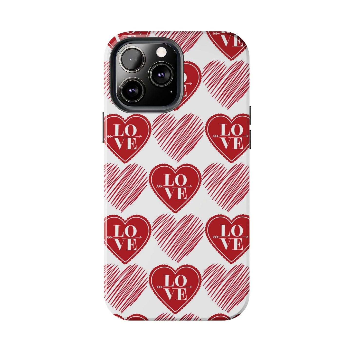 Red Love Heart Pattern – iPhone Series Case - BOGO Cases