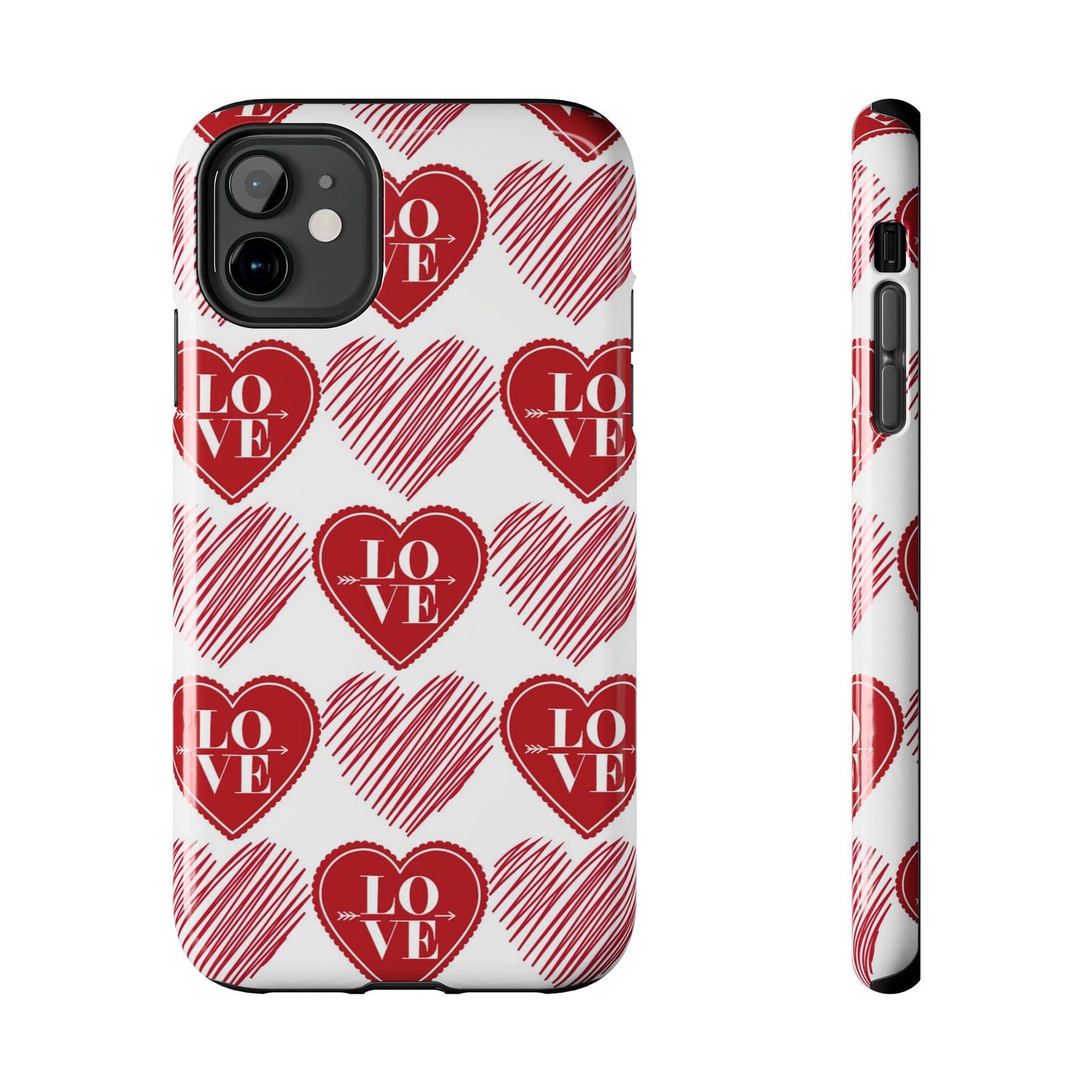 Red Love Heart Pattern – iPhone Series Case - BOGO Cases