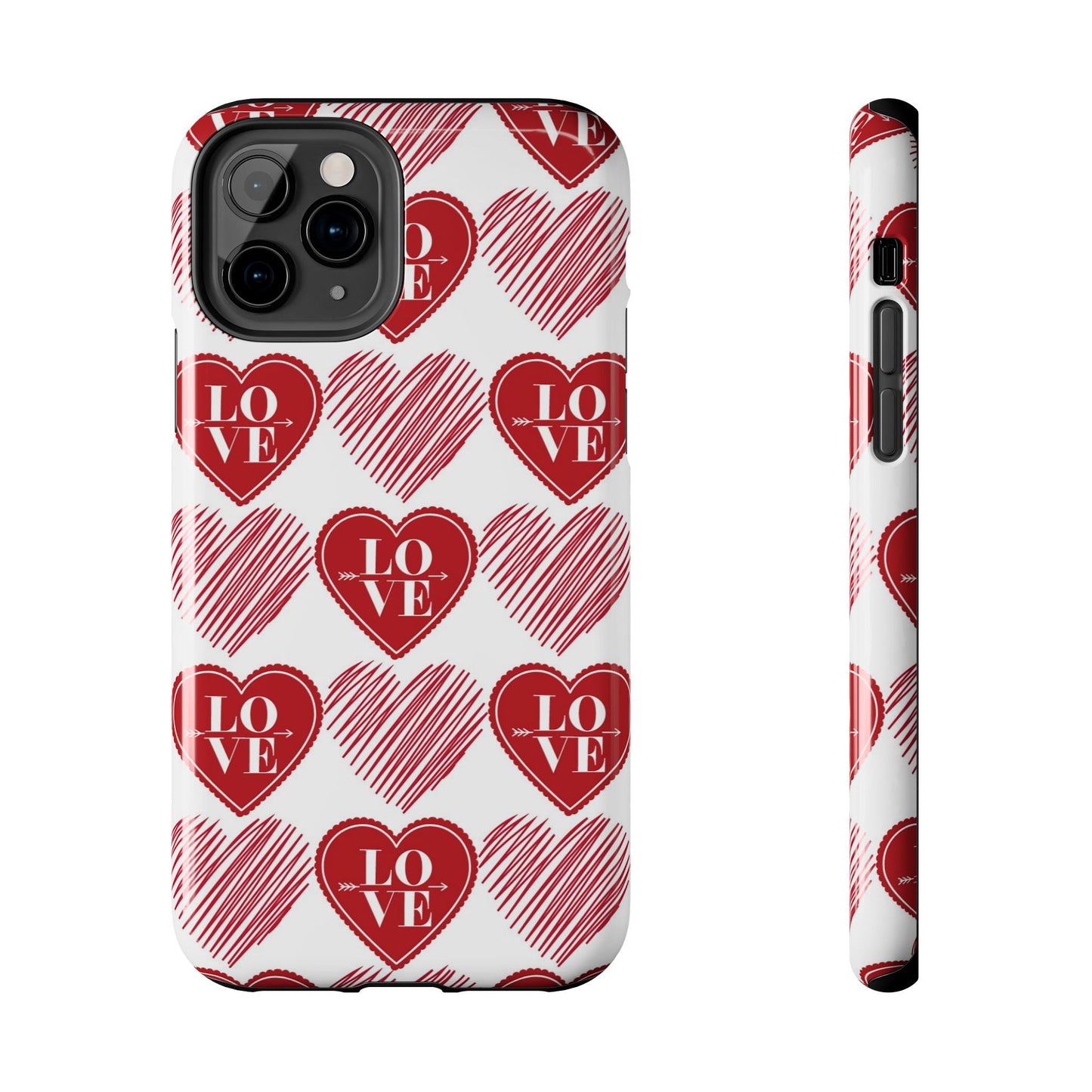 Red Love Heart Pattern – iPhone Series Case - BOGO Cases