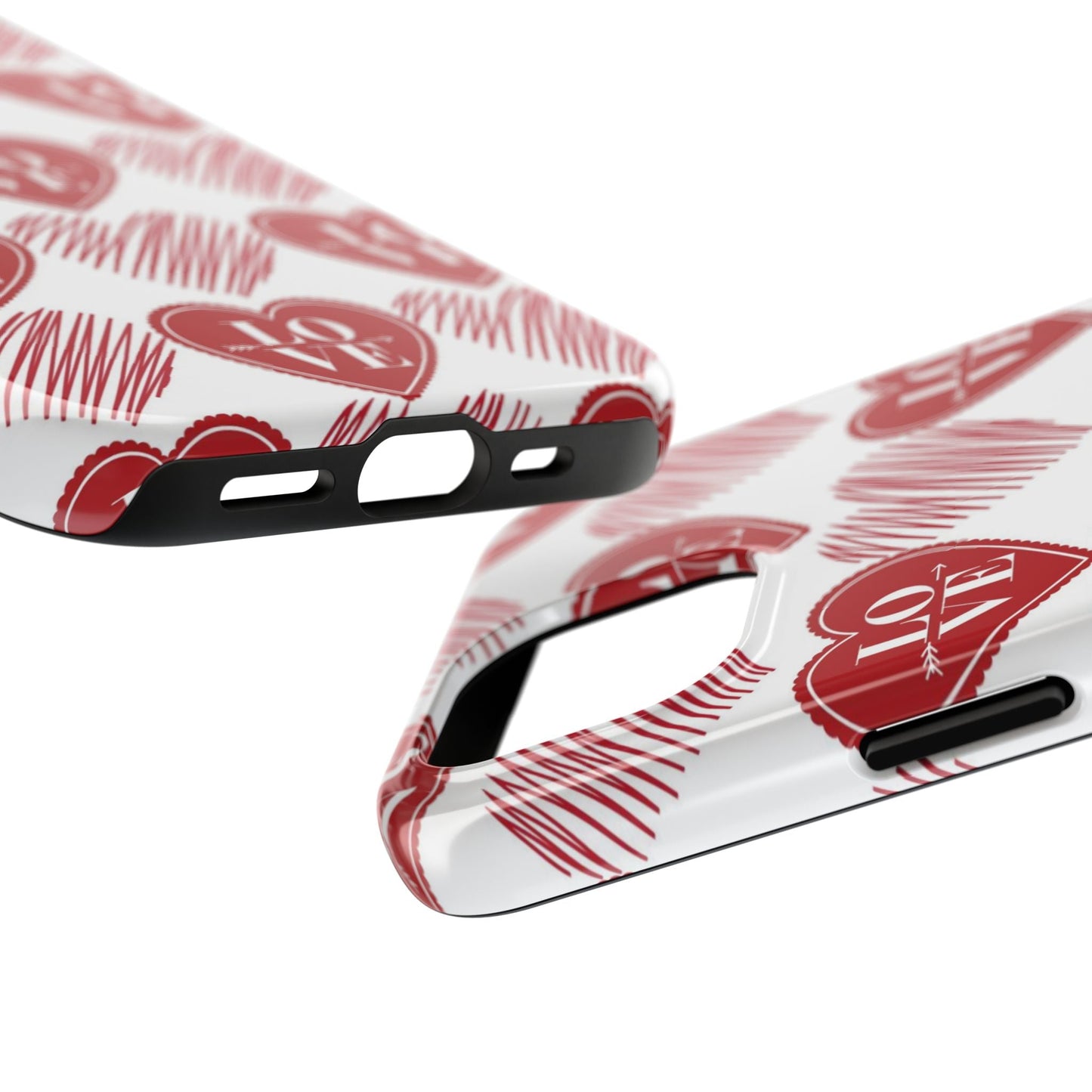 Red Love Heart Pattern – iPhone Series Case - BOGO Cases