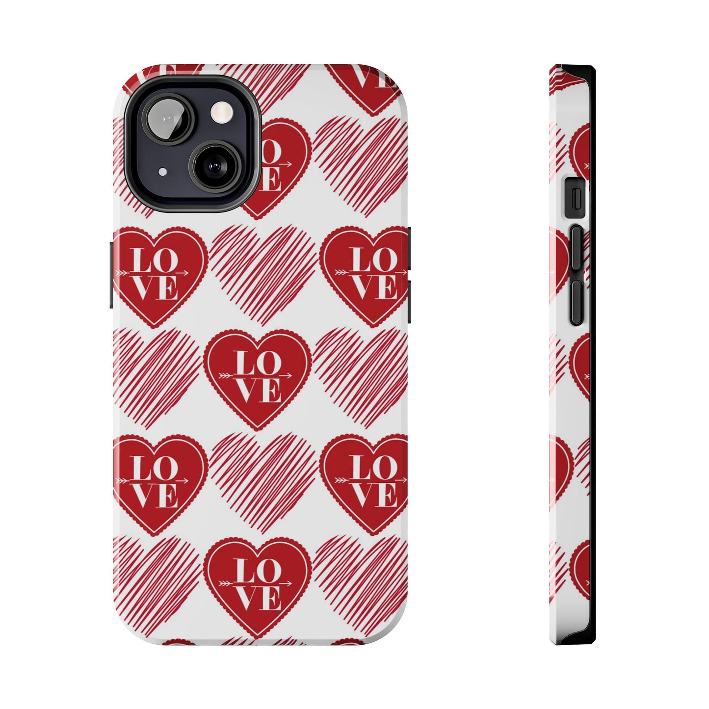 Red Love Heart Pattern – iPhone Series Case - BOGO Cases