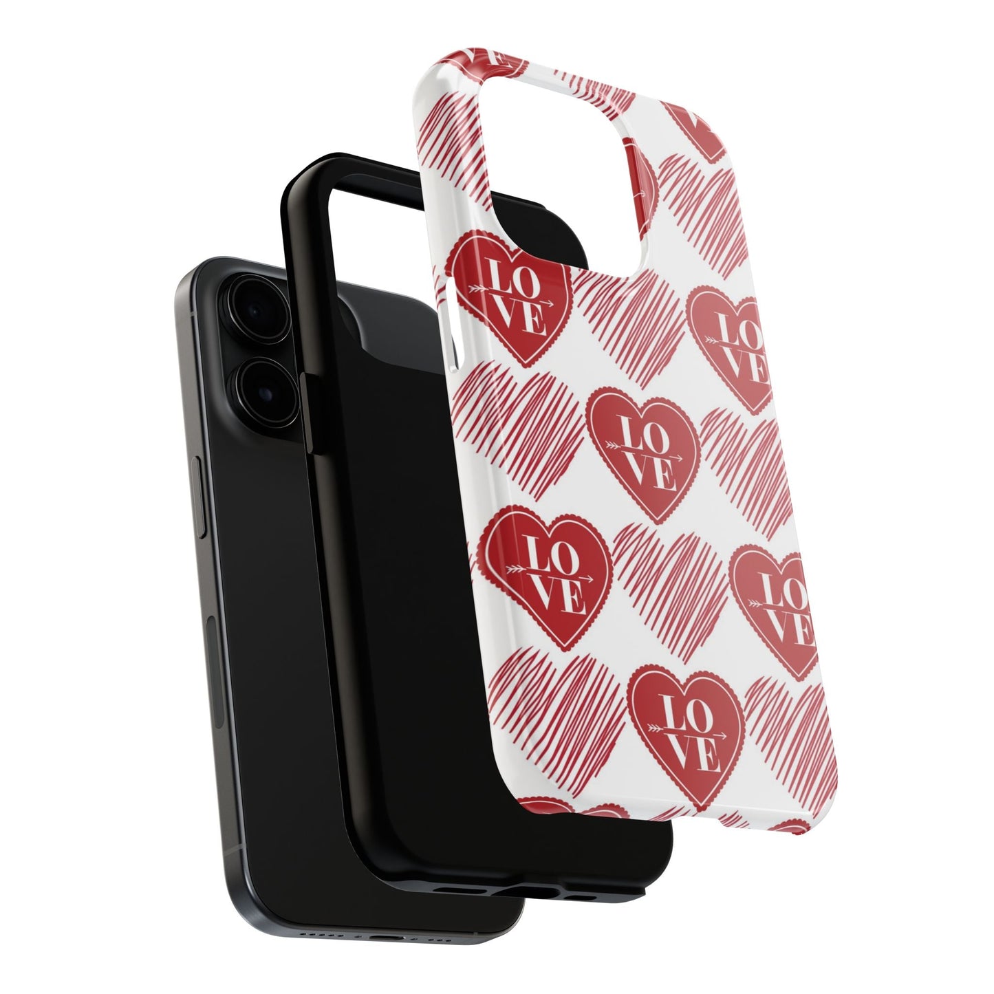 Red Love Heart Pattern – iPhone Series Case - BOGO Cases