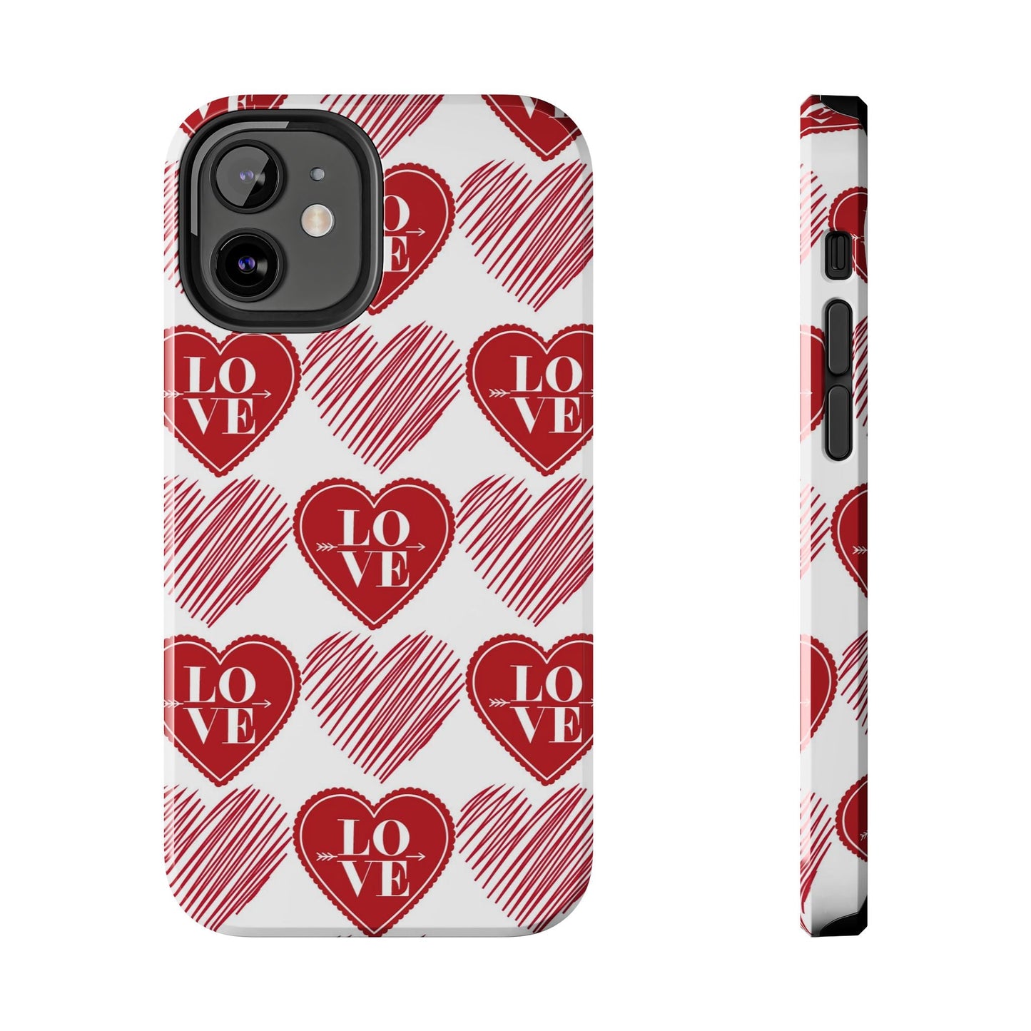 Red Love Heart Pattern – iPhone Series Case - BOGO Cases