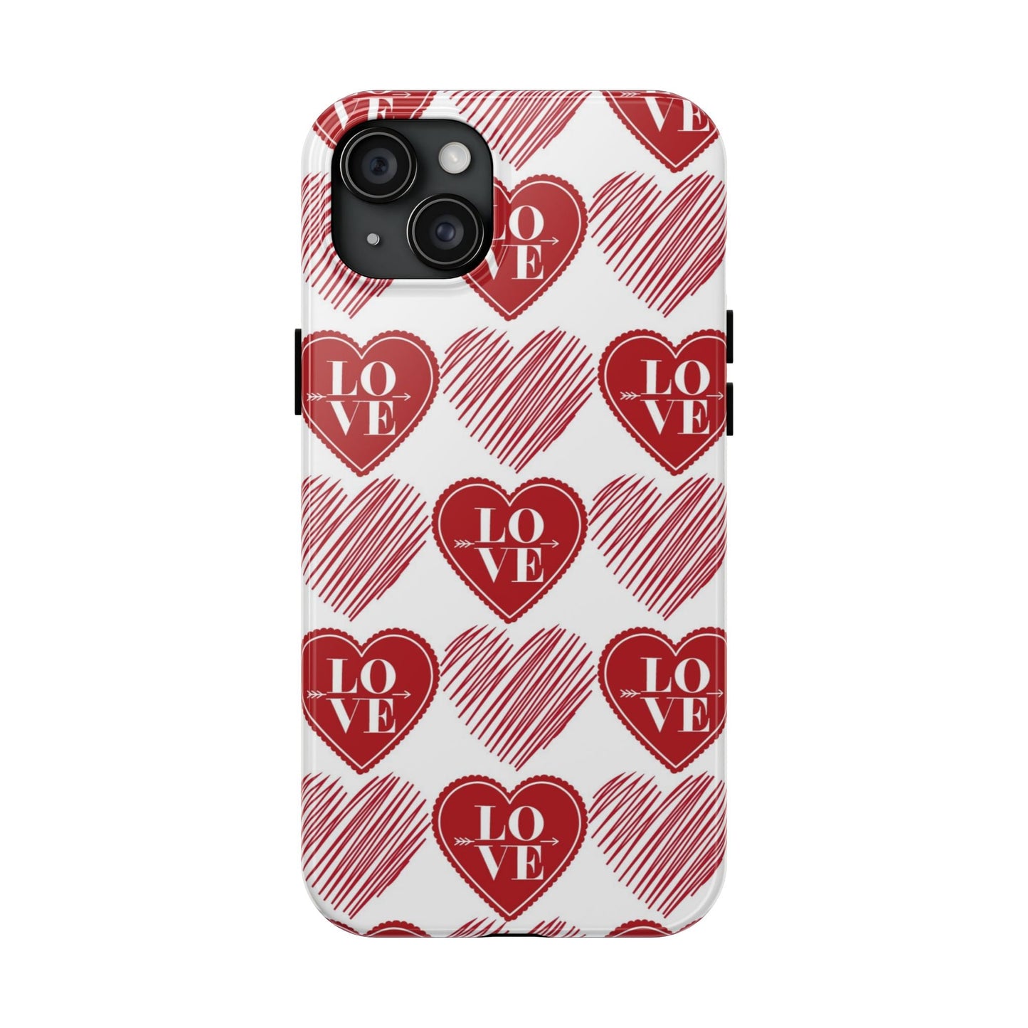 Red Love Heart Pattern – iPhone Series Case - BOGO Cases