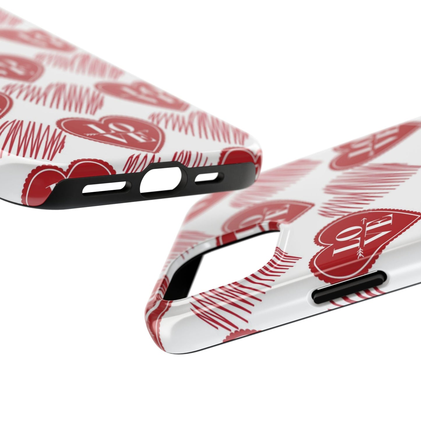 Red Love Heart Pattern – iPhone Series Case - BOGO Cases