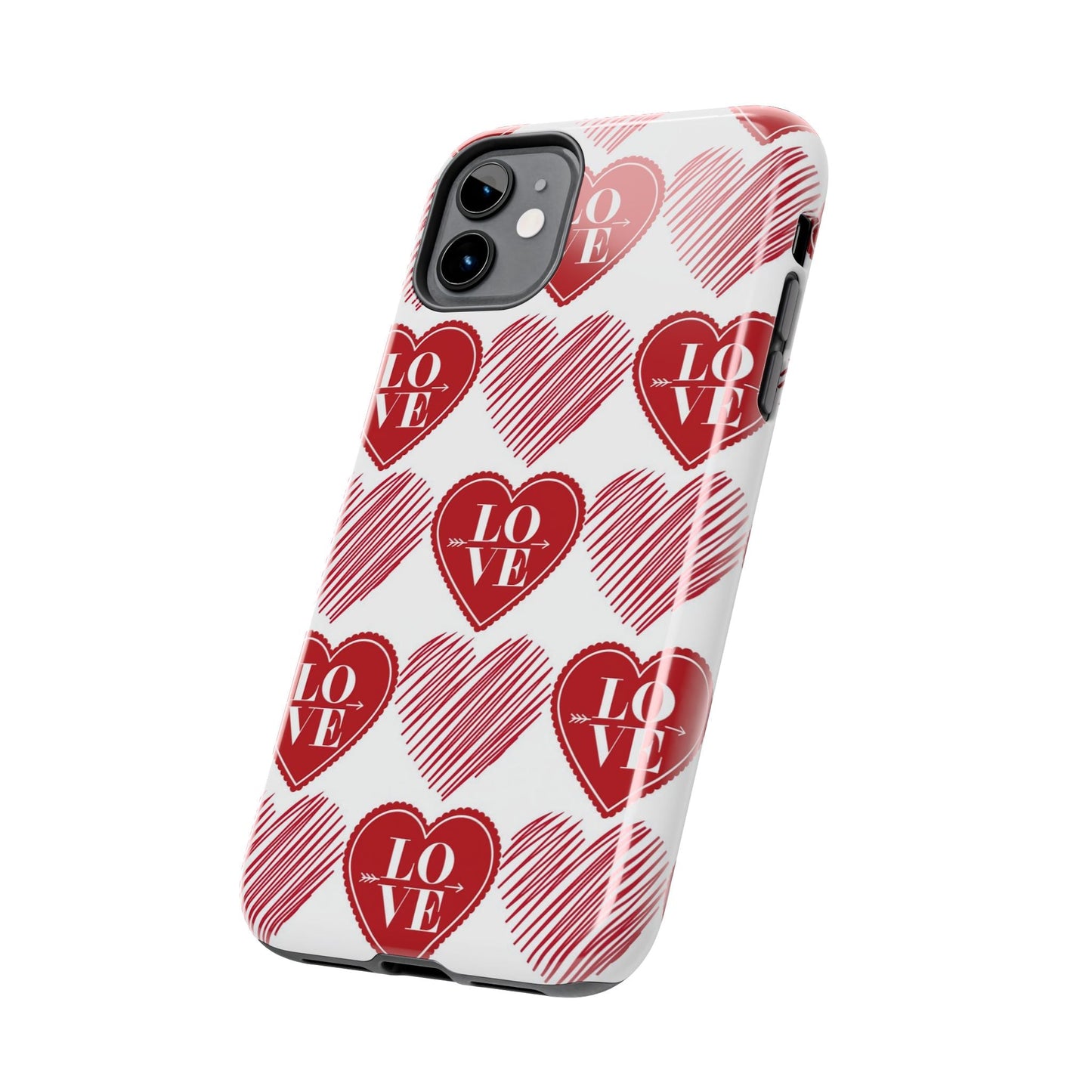 Red Love Heart Pattern – iPhone Series Case - BOGO Cases