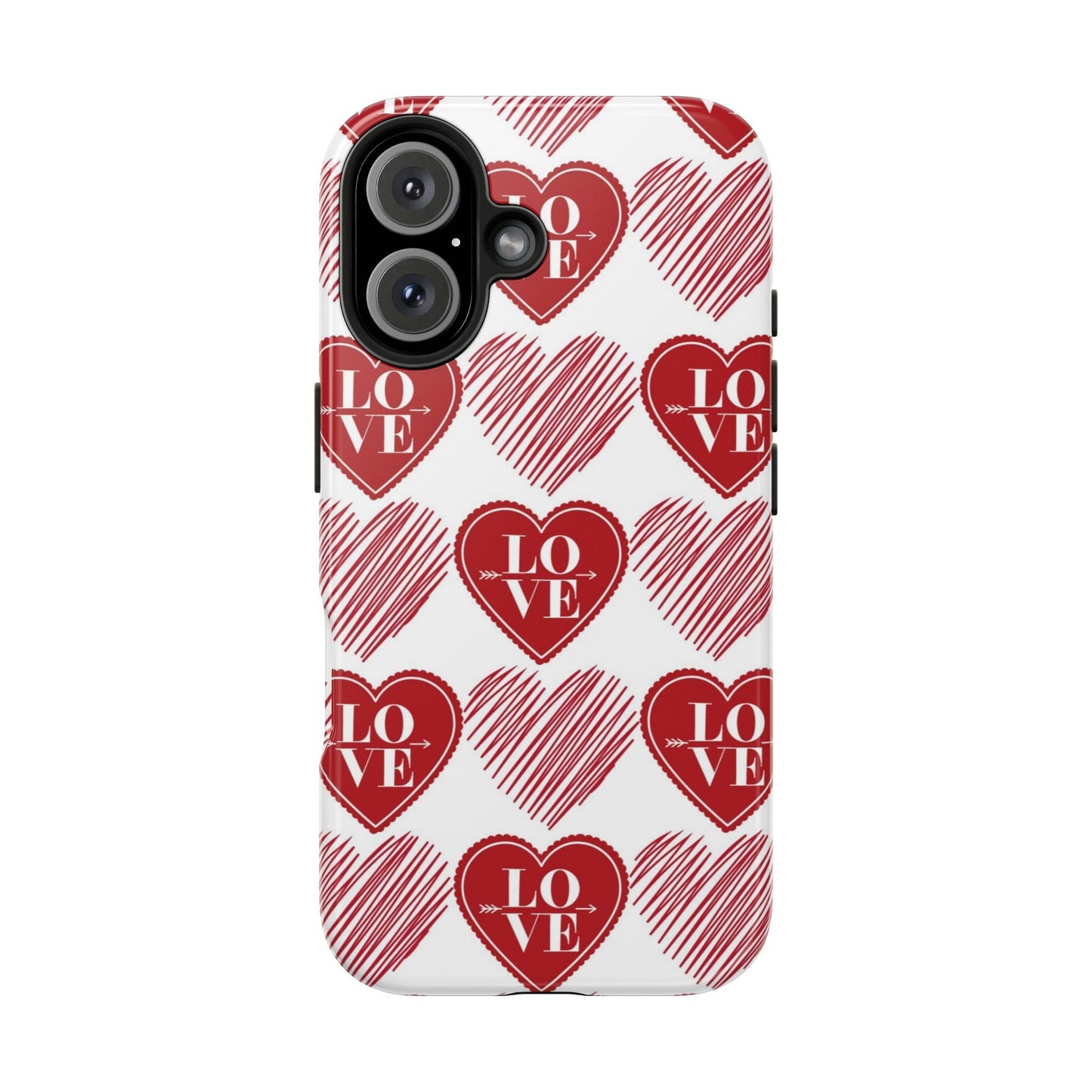 Red Love Heart Pattern – iPhone Series Case - BOGO Cases
