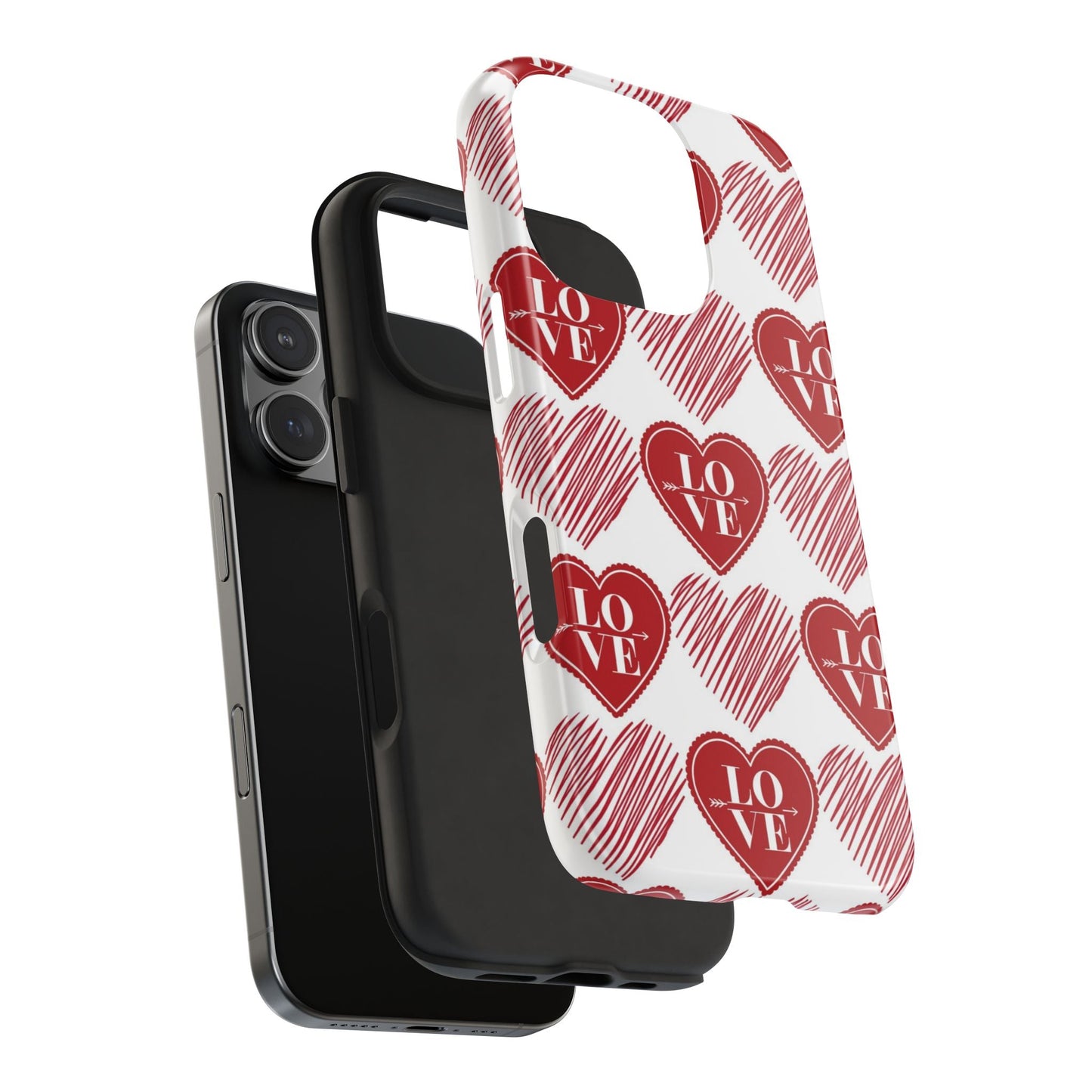 Red Love Heart Pattern – iPhone Series Case - BOGO Cases