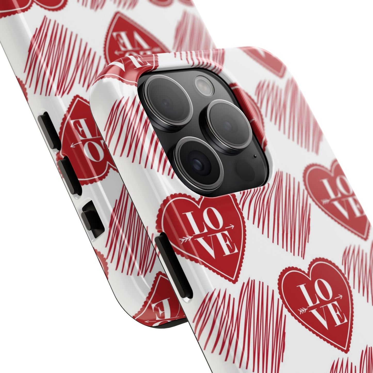 Red Love Heart Pattern – iPhone Series Case - BOGO Cases