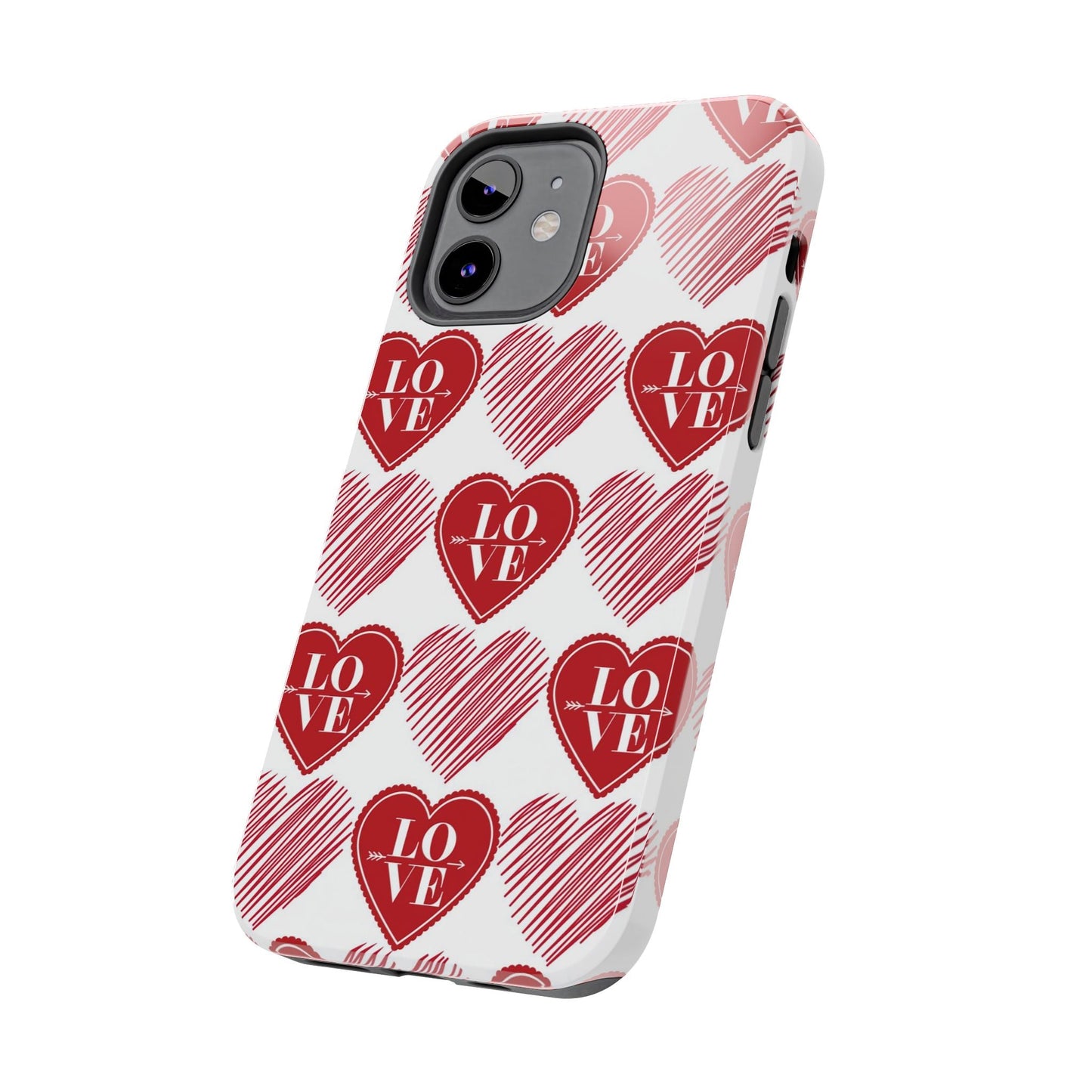 Red Love Heart Pattern – iPhone Series Case - BOGO Cases