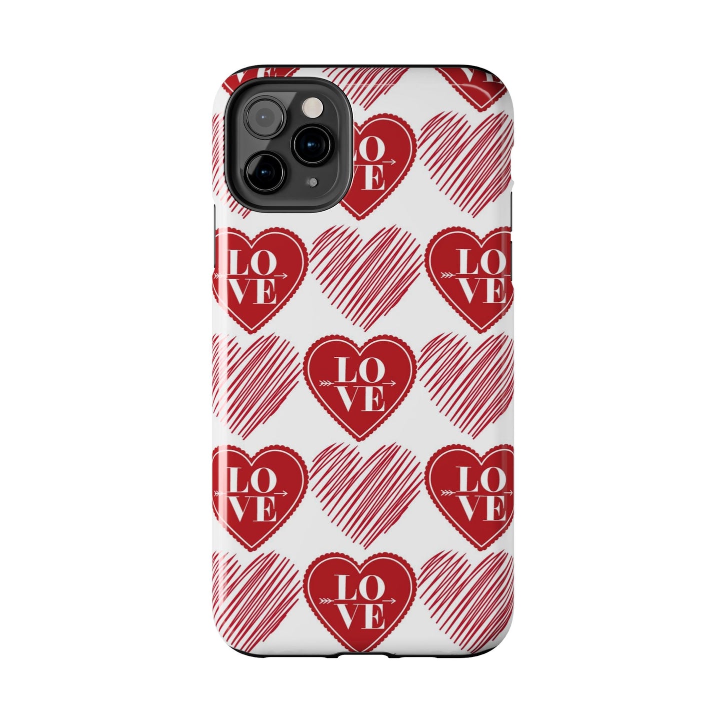 Red Love Heart Pattern – iPhone Series Case - BOGO Cases