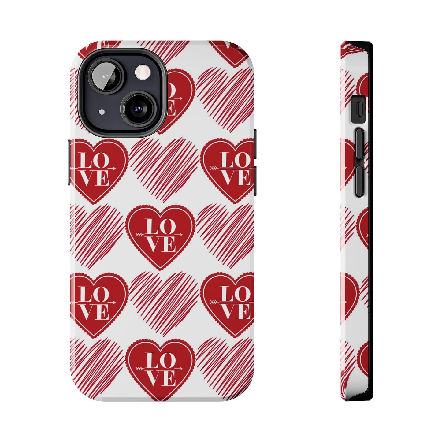 Red Love Heart Pattern – iPhone Series Case - BOGO Cases