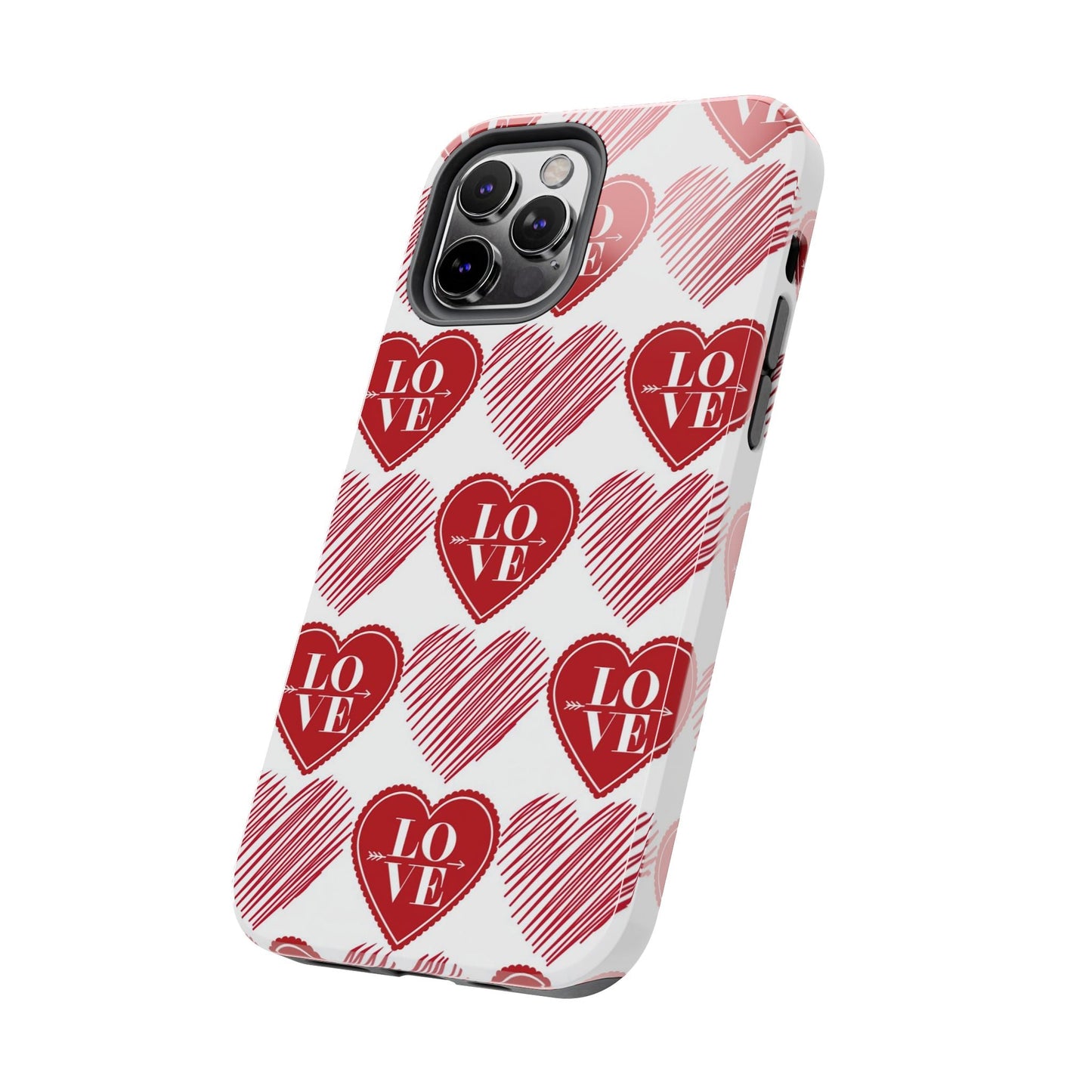 Red Love Heart Pattern – iPhone Series Case - BOGO Cases