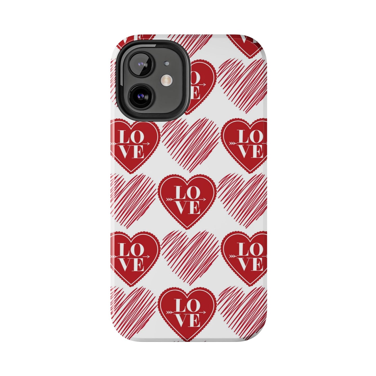 Red Love Heart Pattern – iPhone Series Case - BOGO Cases