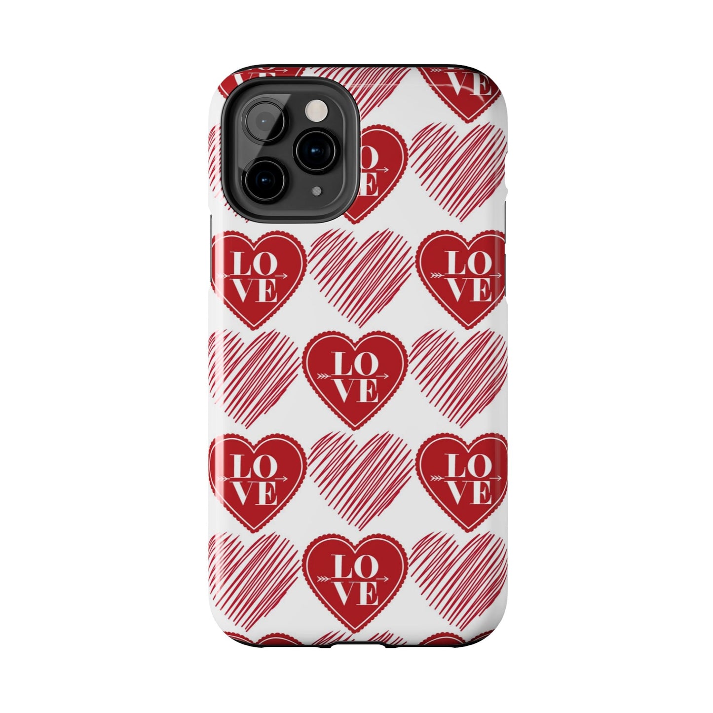Red Love Heart Pattern – iPhone Series Case - BOGO Cases
