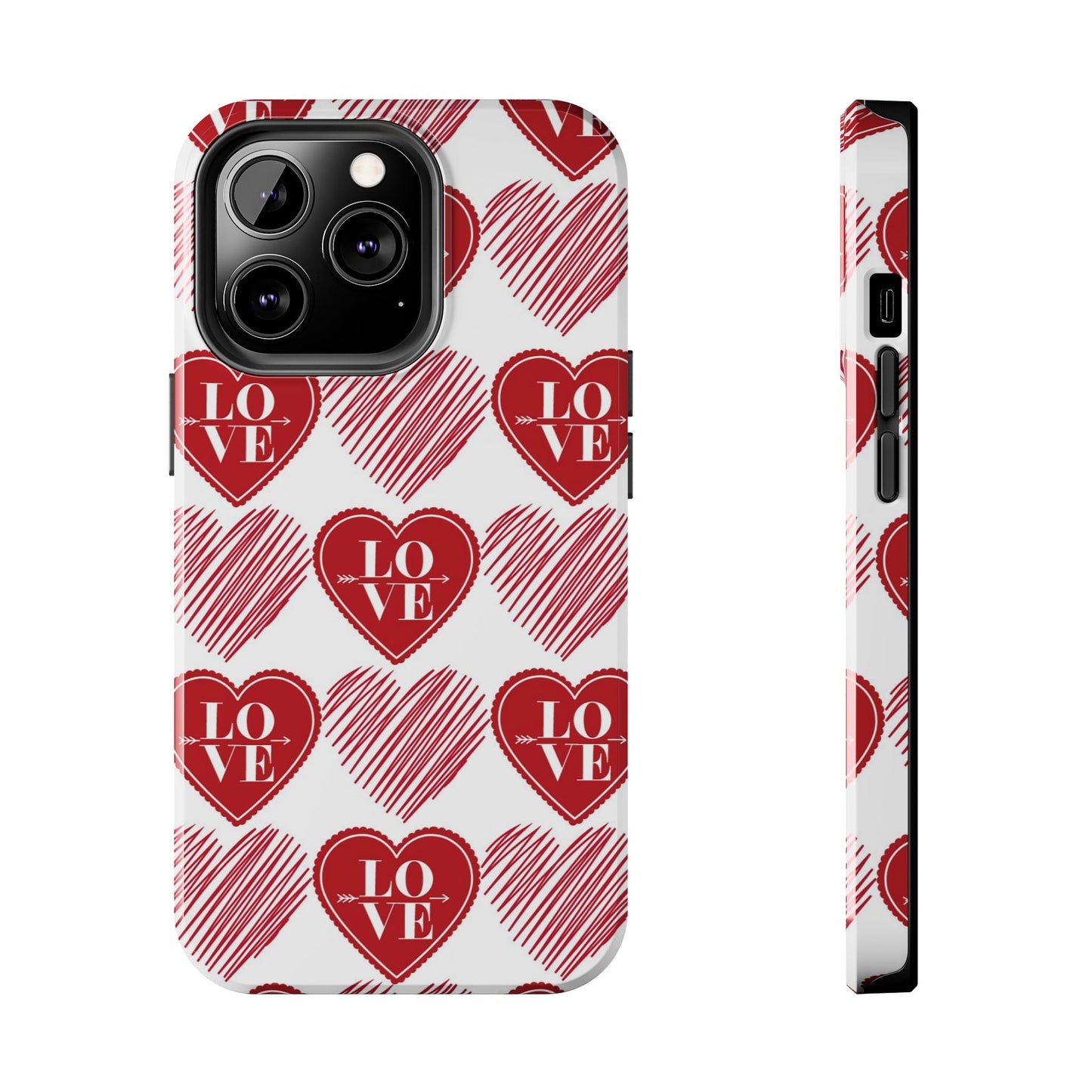 Red Love Heart Pattern – iPhone Series Case - BOGO Cases