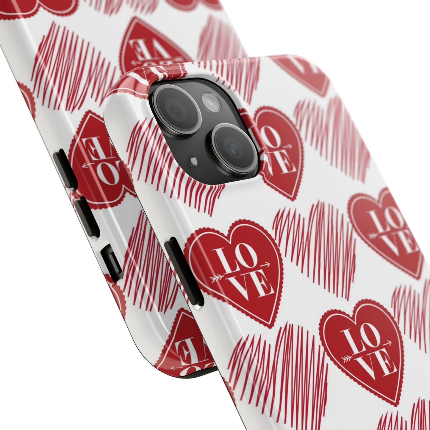 Red Love Heart Pattern – iPhone Series Case - BOGO Cases