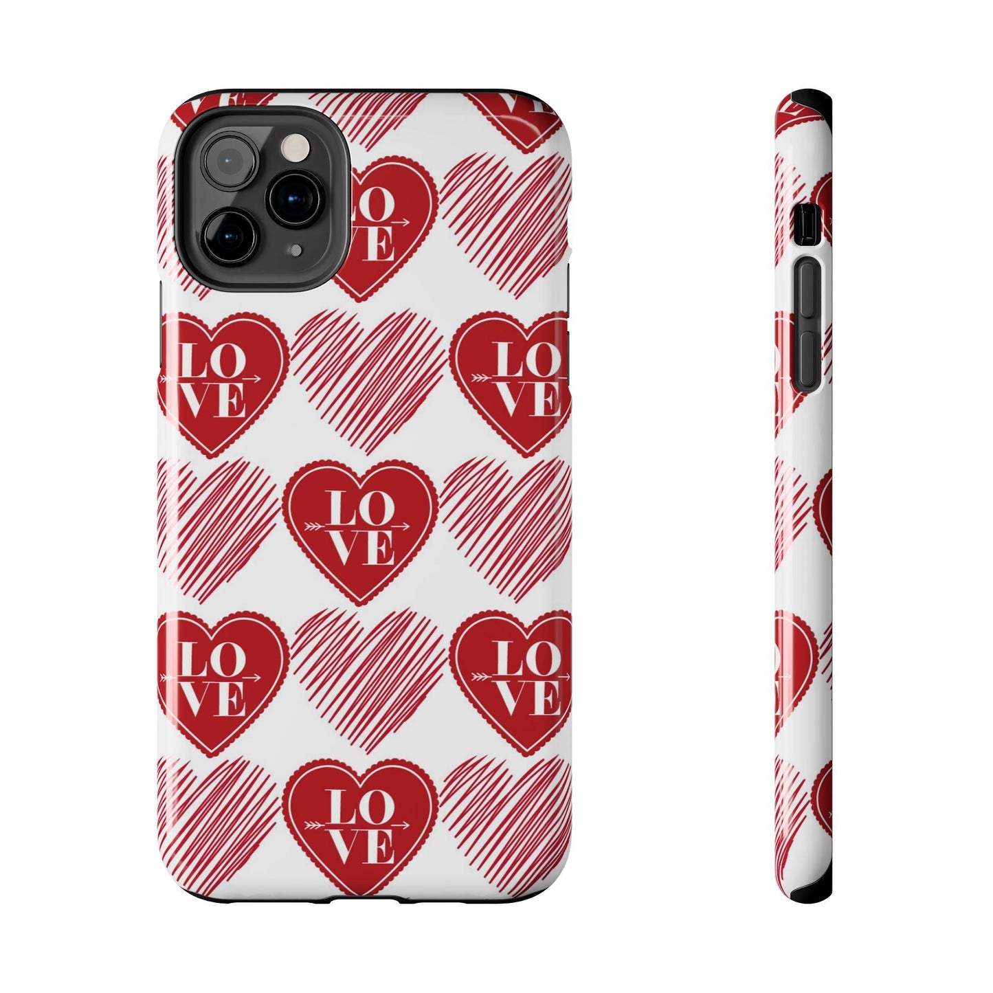 Red Love Heart Pattern – iPhone Series Case - BOGO Cases