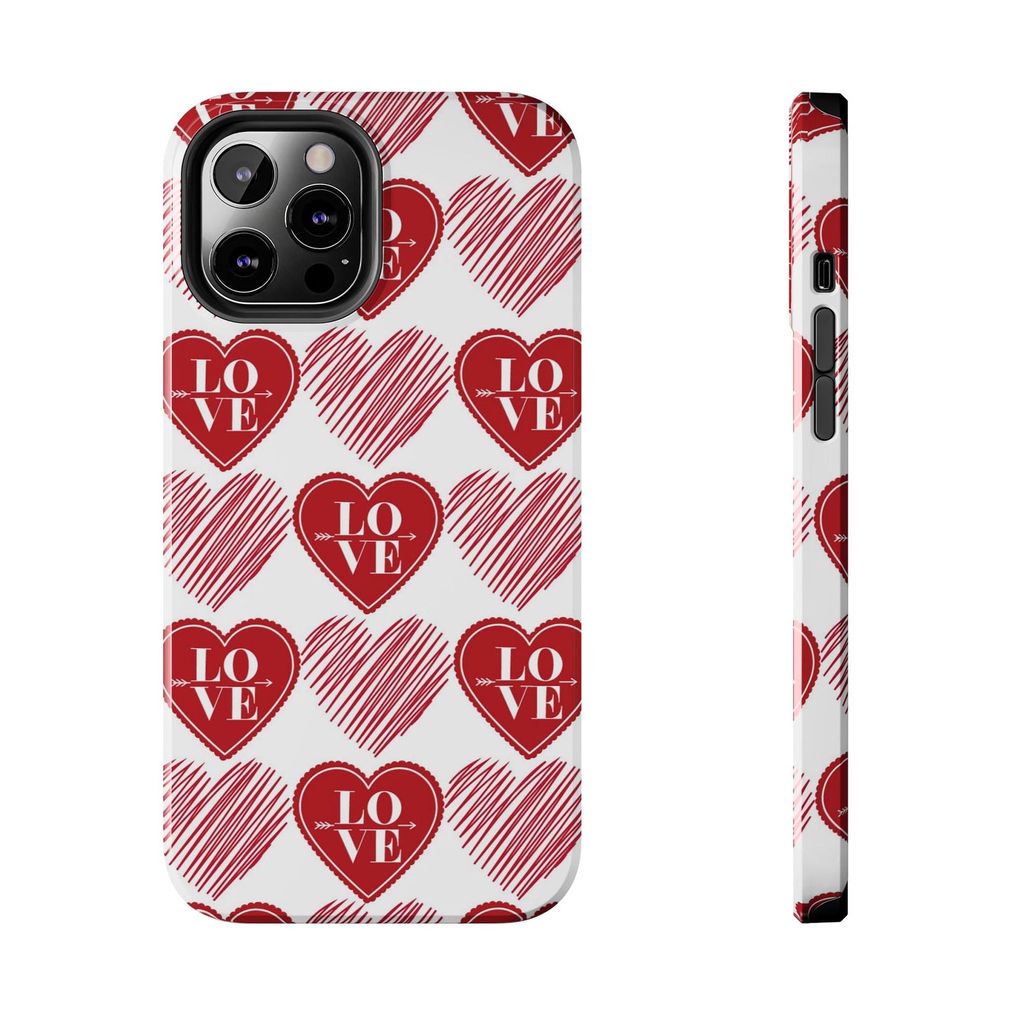 Red Love Heart Pattern – iPhone Series Case - BOGO Cases