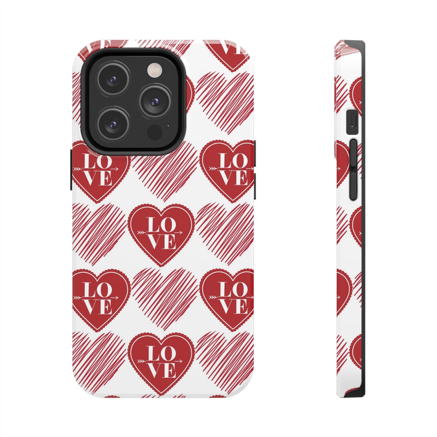 Red Love Heart Pattern – iPhone Series Case - BOGO Cases