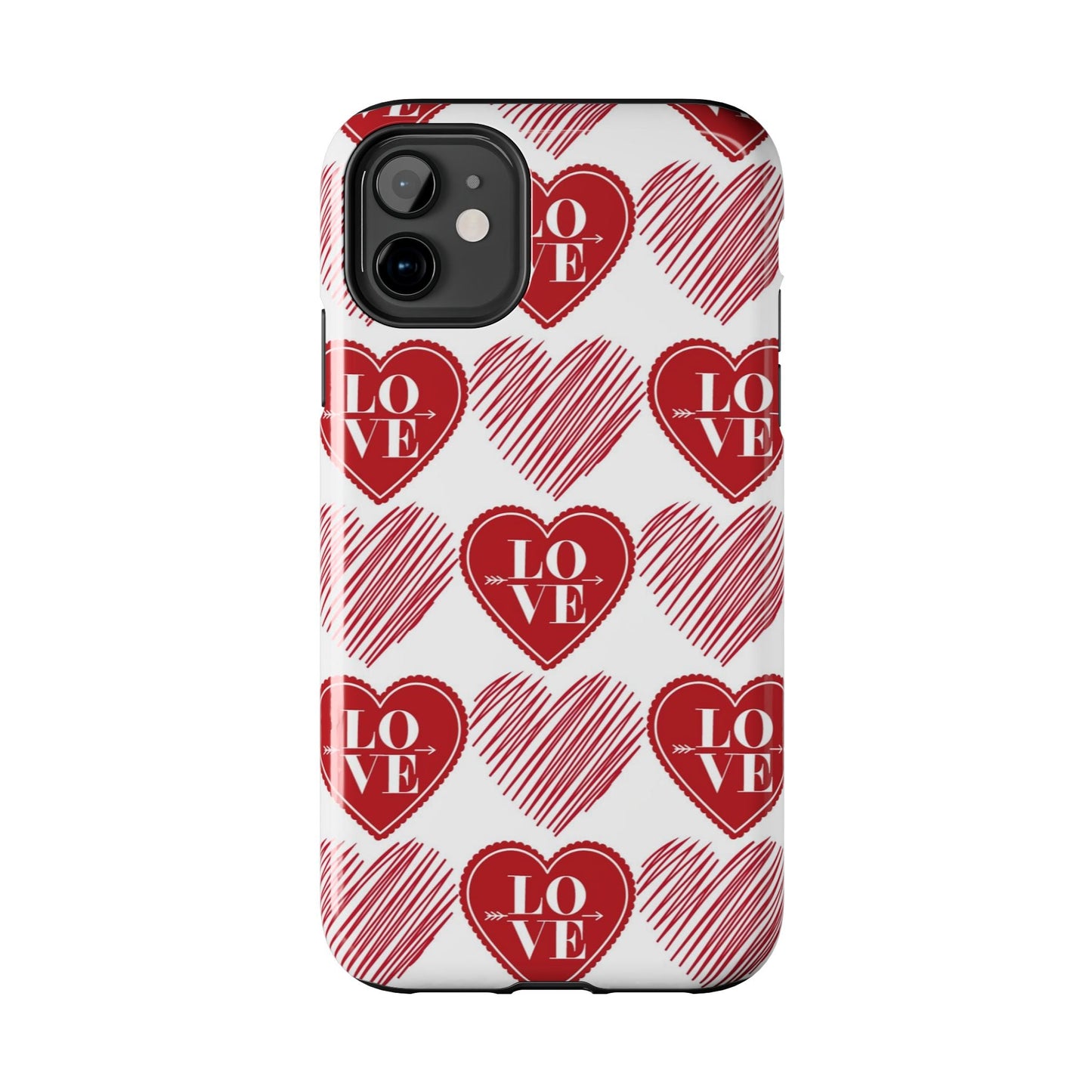 Red Love Heart Pattern – iPhone Series Case - BOGO Cases