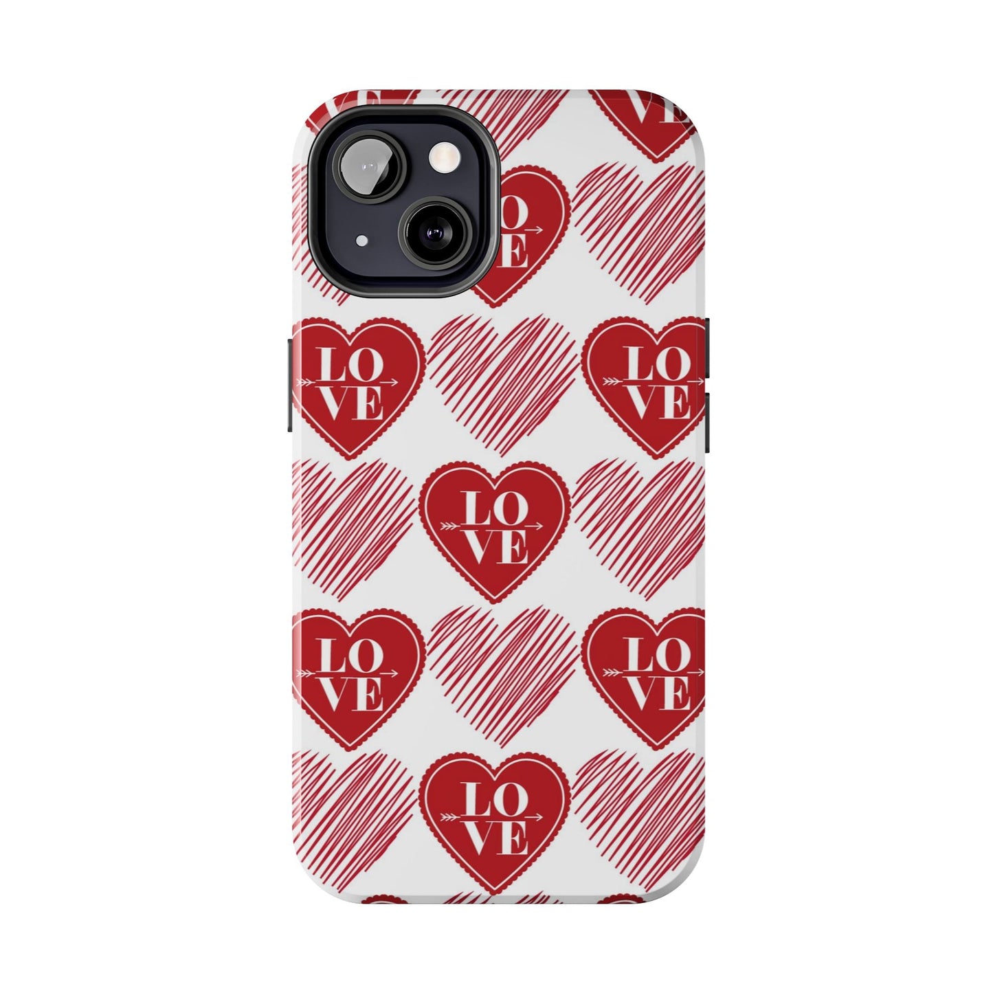 Red Love Heart Pattern – iPhone Series Case - BOGO Cases
