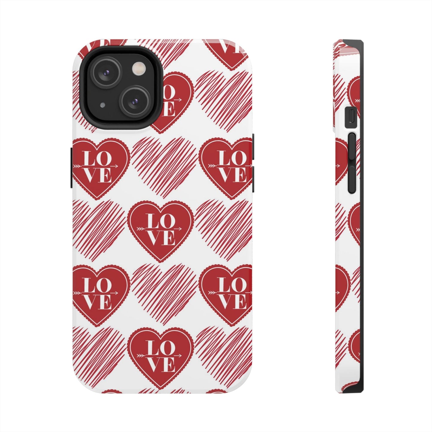 Red Love Heart Pattern – iPhone Series Case - BOGO Cases
