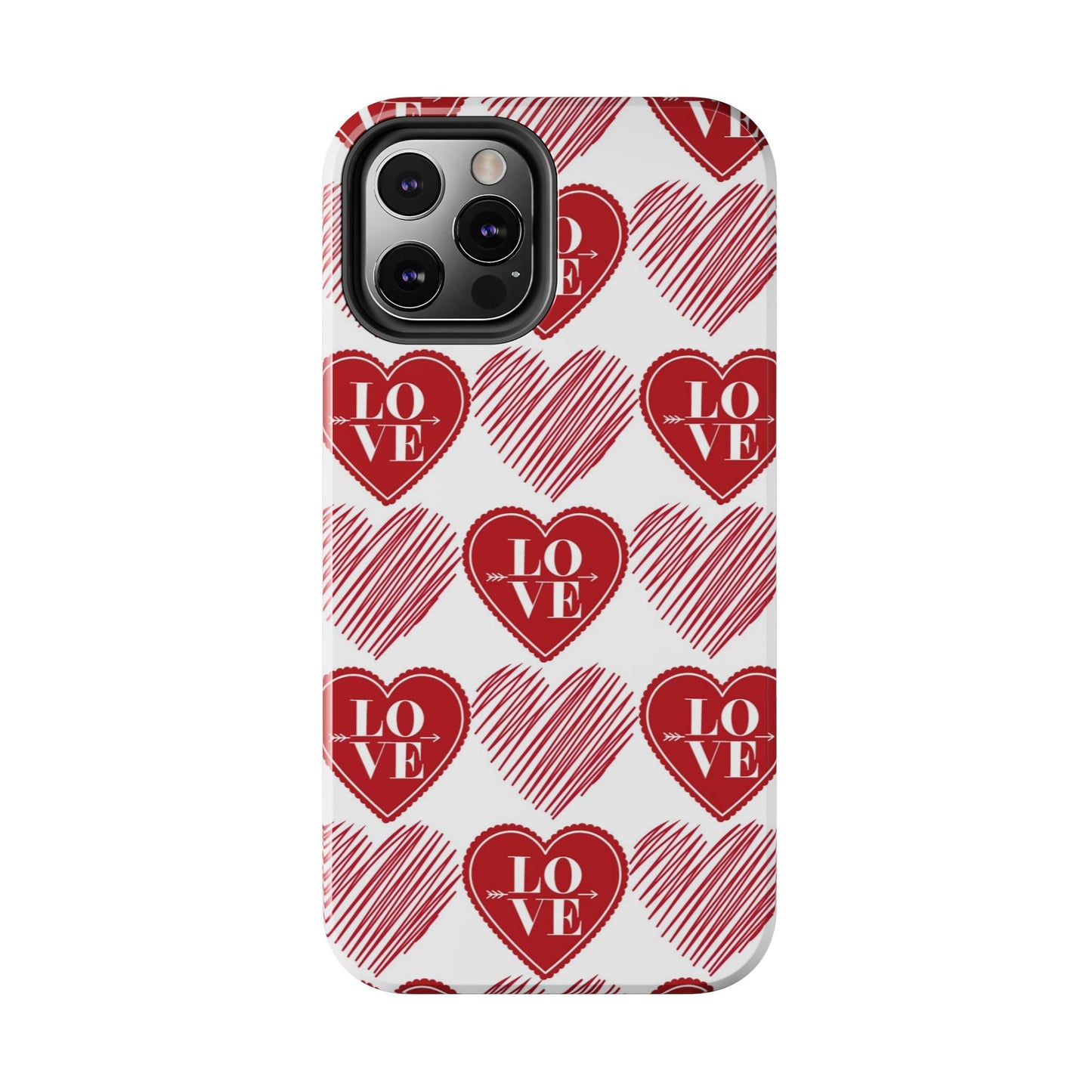 Red Love Heart Pattern – iPhone Series Case - BOGO Cases