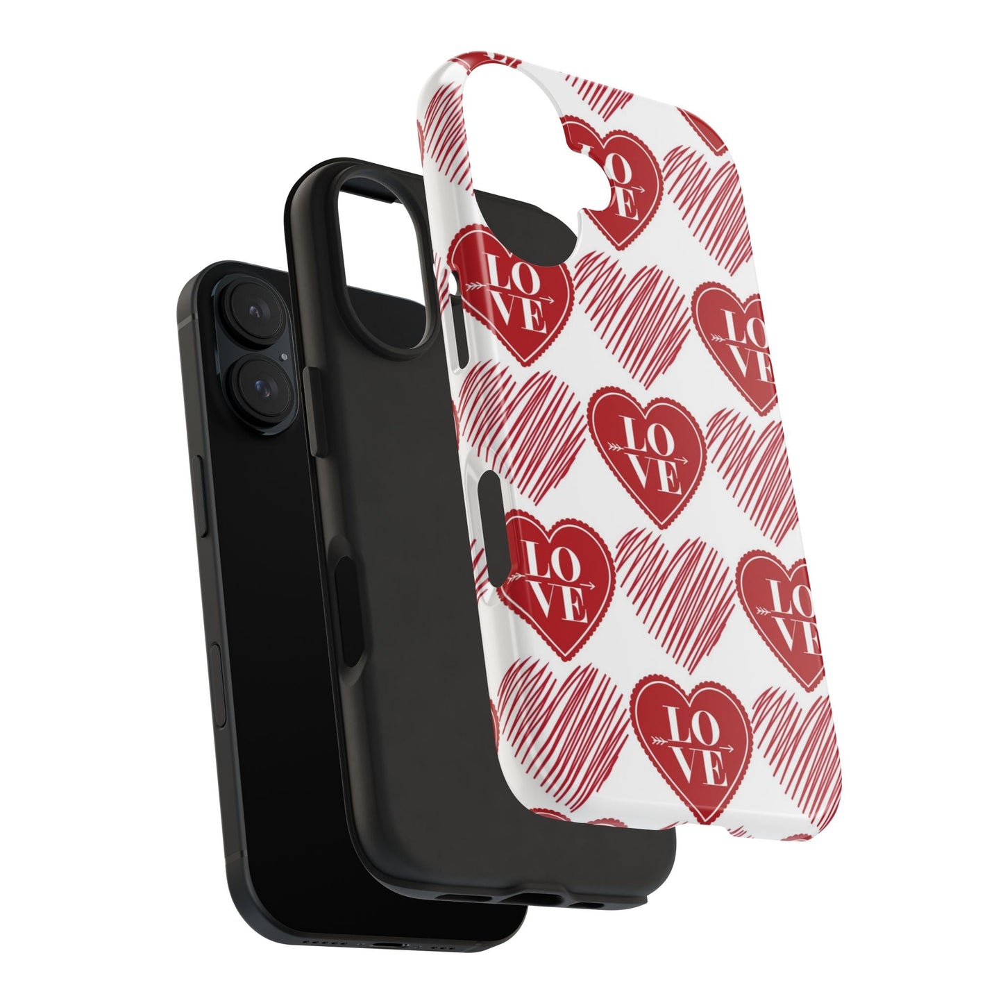 Red Love Heart Pattern – iPhone Series Case - BOGO Cases