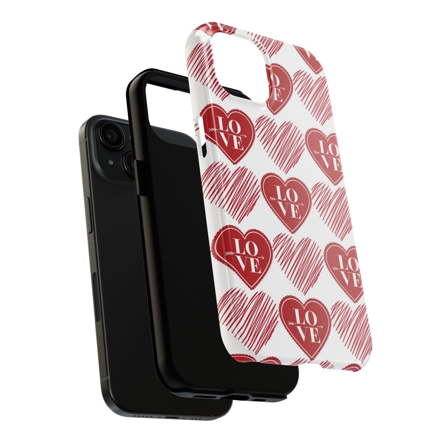 Red Love Heart Pattern – iPhone Series Case - BOGO Cases