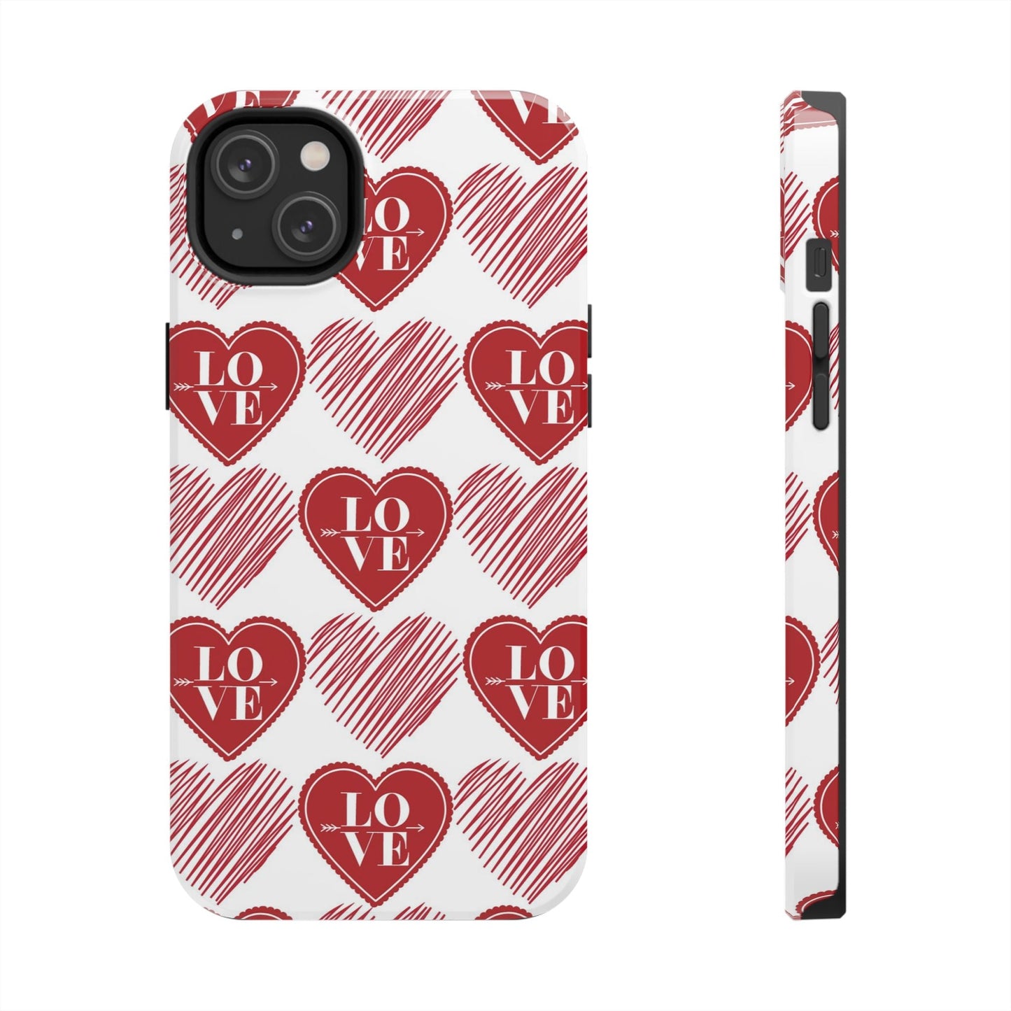 Red Love Heart Pattern – iPhone Series Case - BOGO Cases