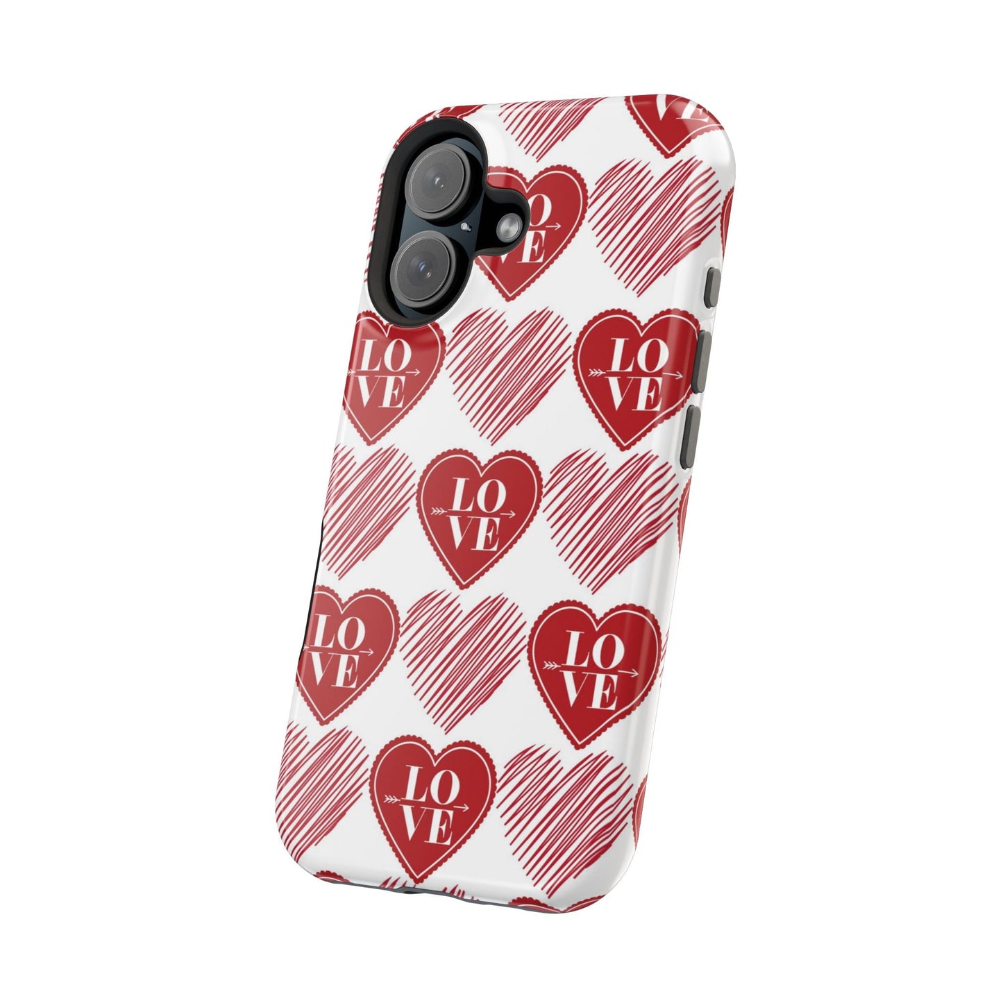 Red Love Heart Pattern – MagSafe - BOGO Cases