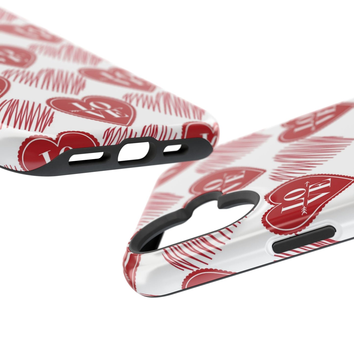 Red Love Heart Pattern – MagSafe - BOGO Cases