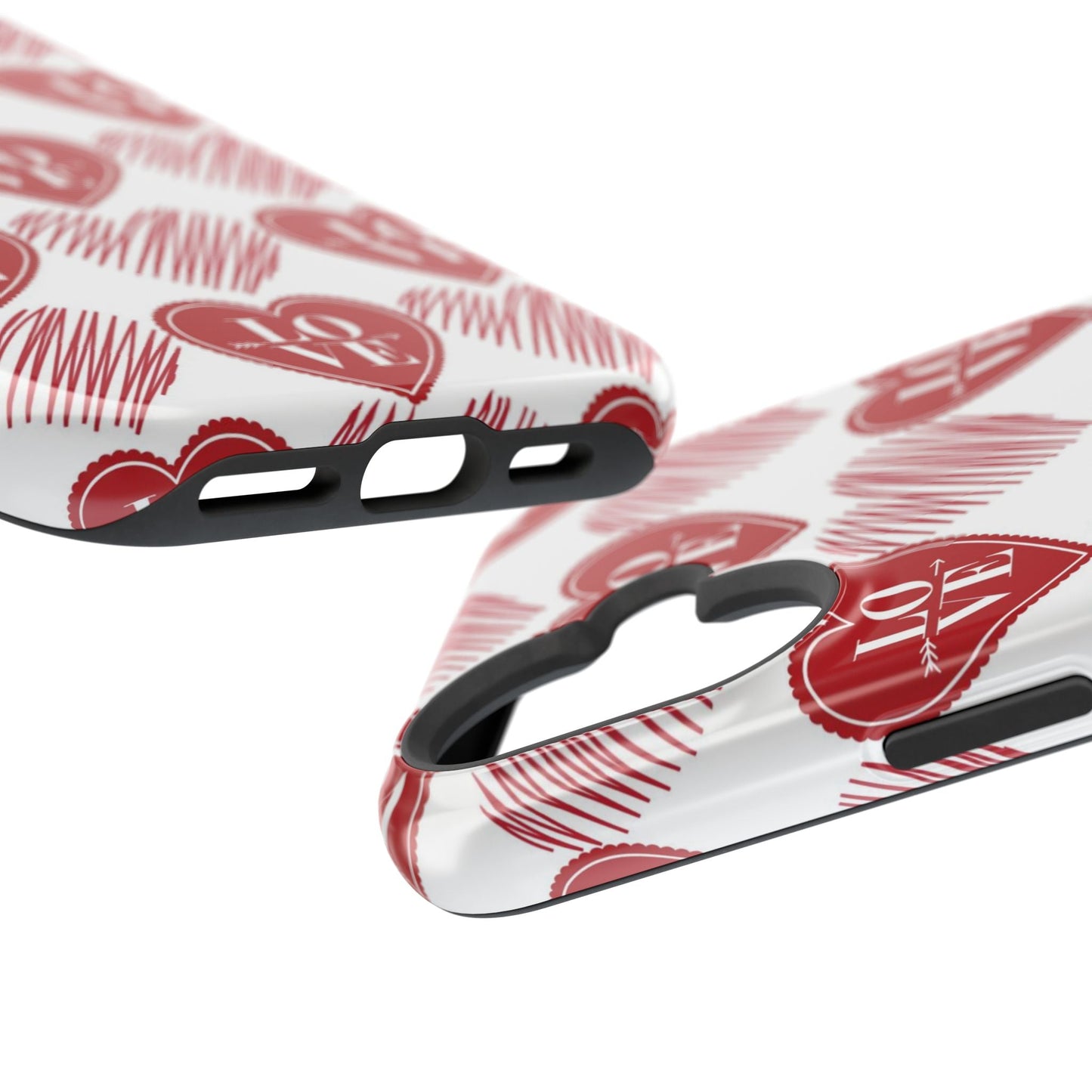 Red Love Heart Pattern – MagSafe - BOGO Cases