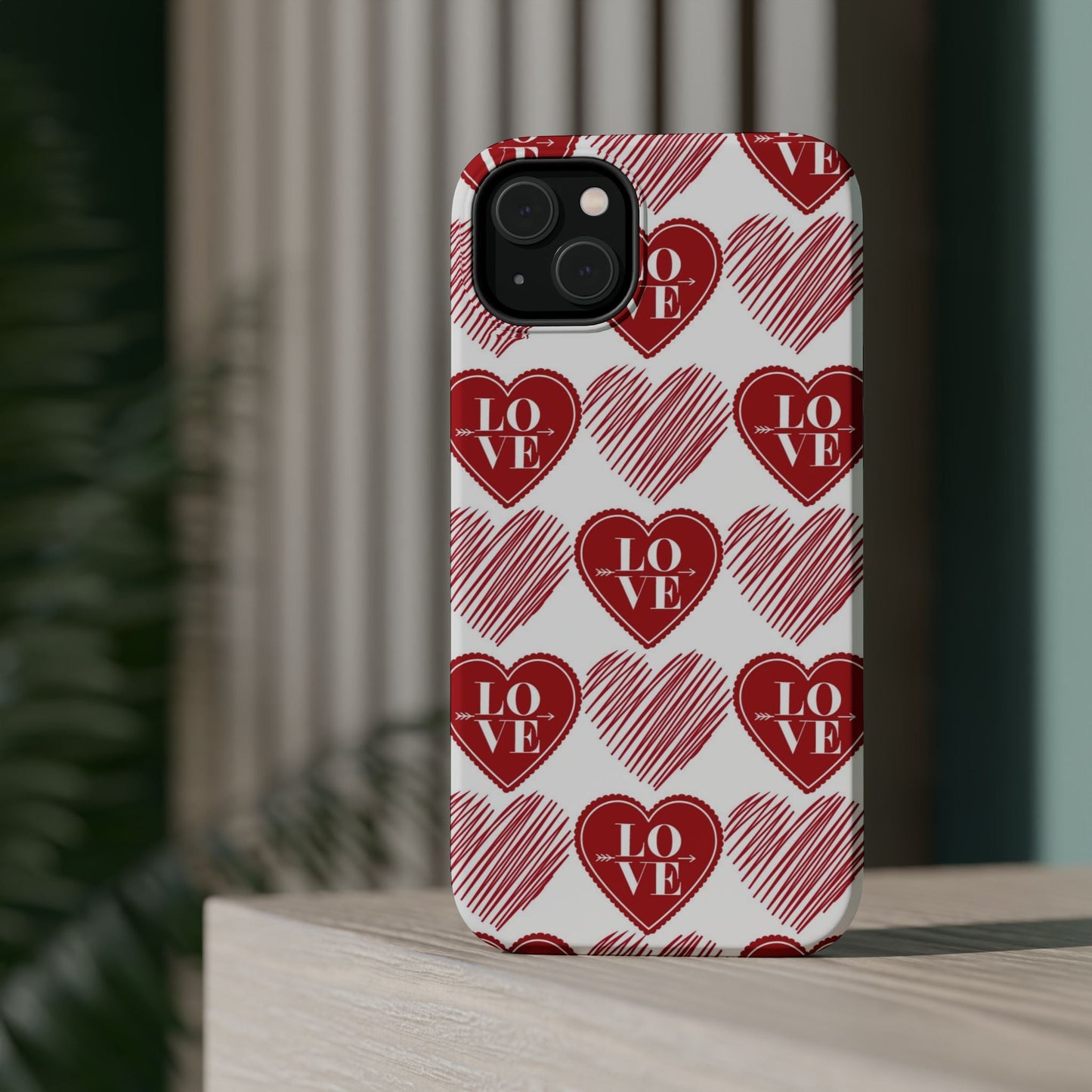 Red Love Heart Pattern – MagSafe - BOGO Cases