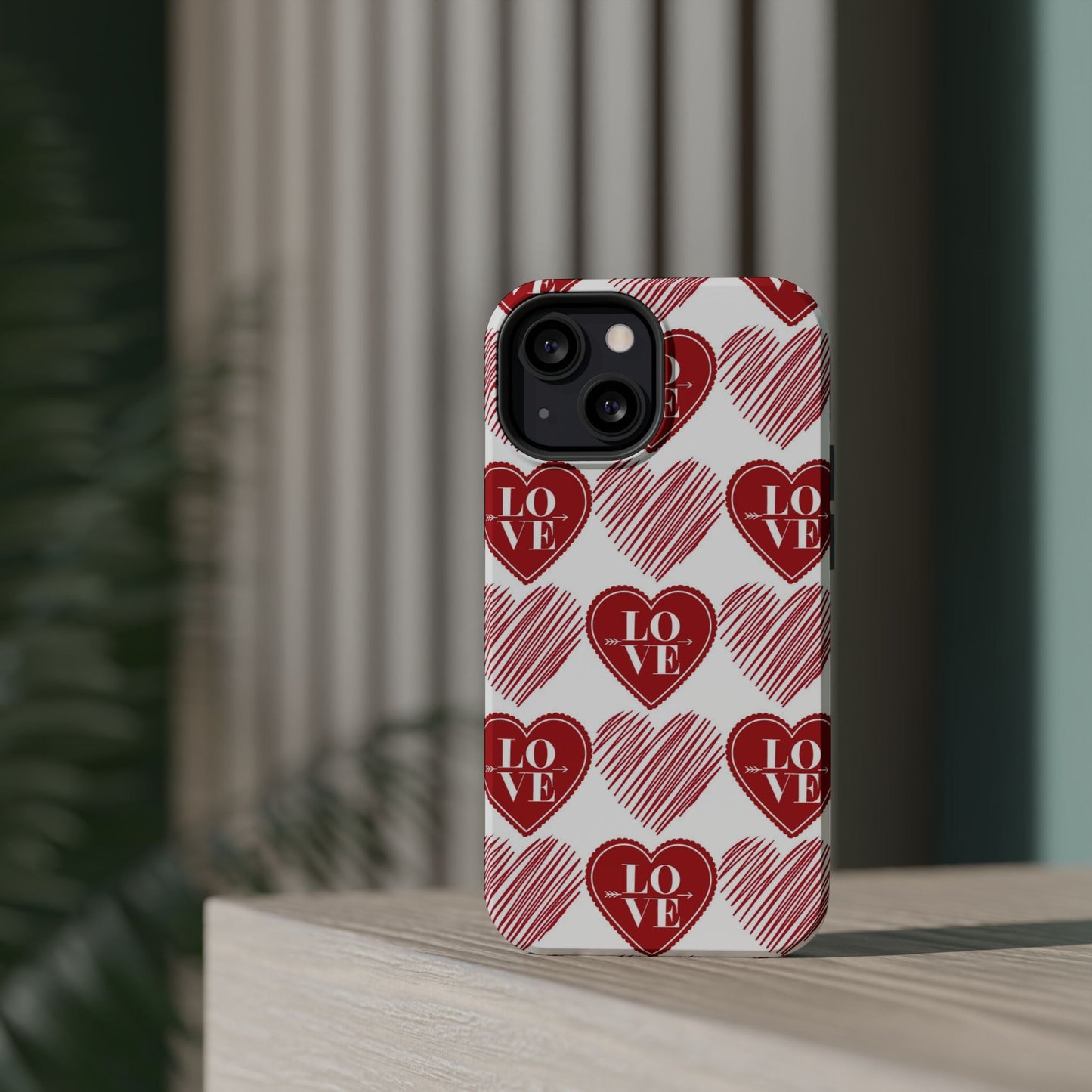 Red Love Heart Pattern – MagSafe - BOGO Cases