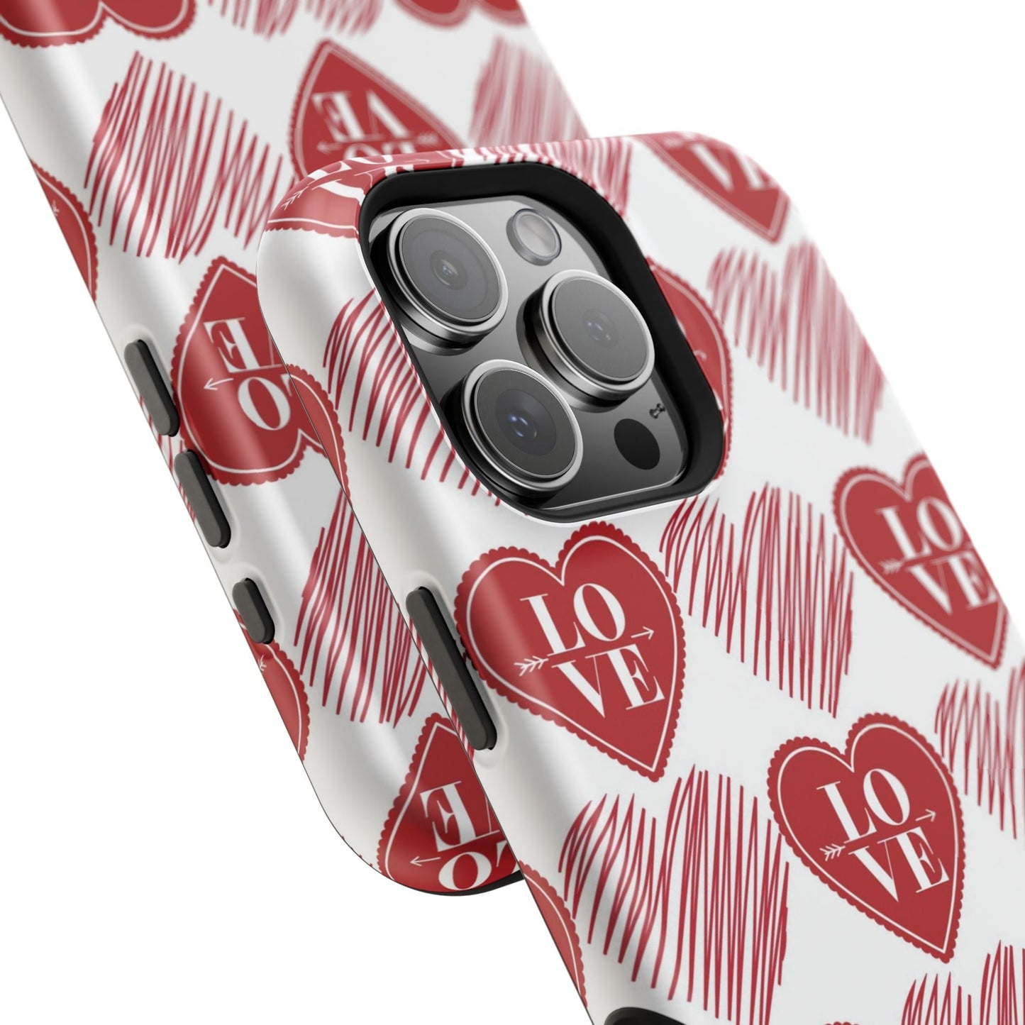 Red Love Heart Pattern – MagSafe - BOGO Cases
