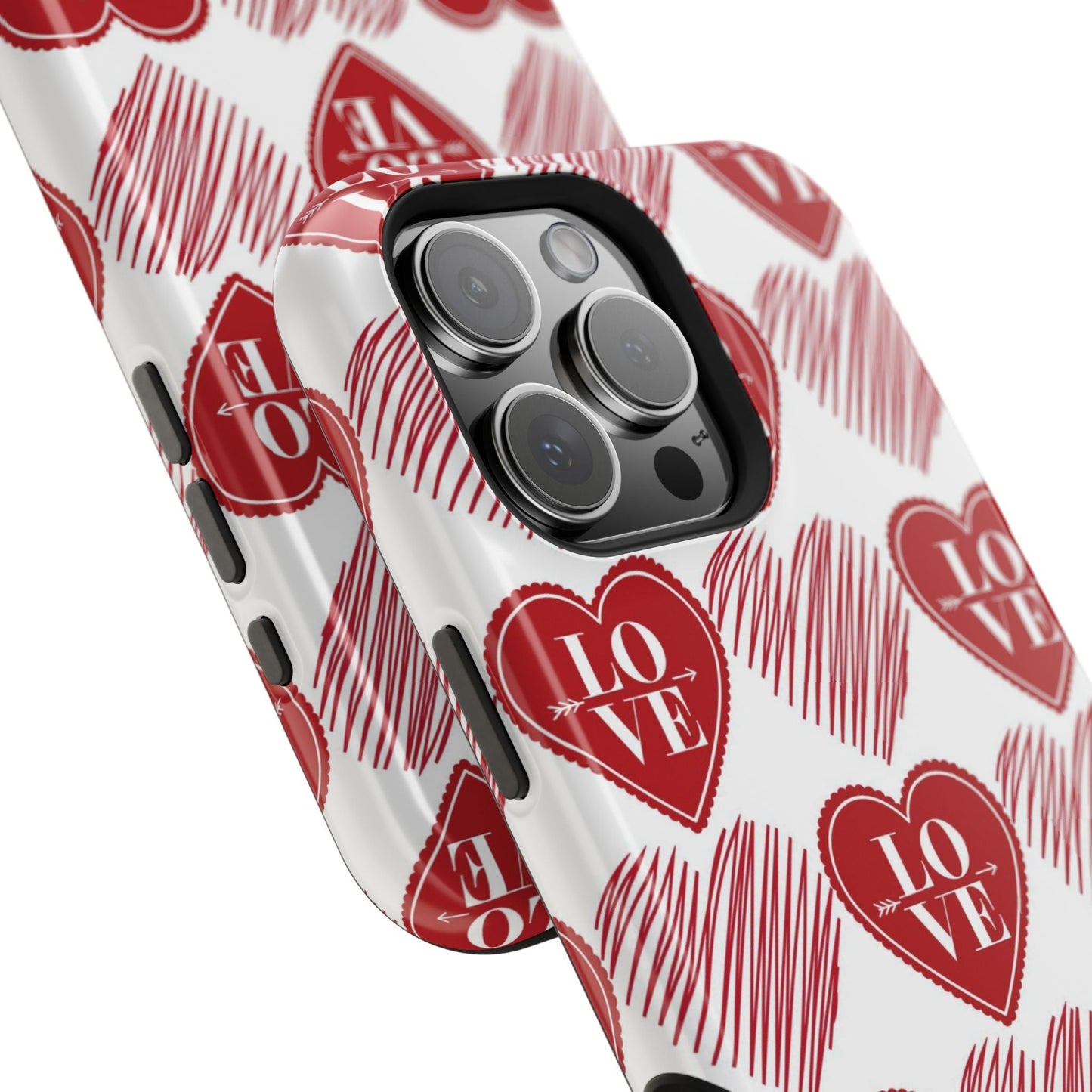 Red Love Heart Pattern – MagSafe - BOGO Cases