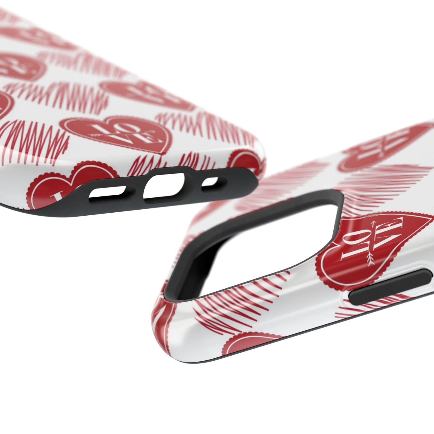 Red Love Heart Pattern – MagSafe - BOGO Cases