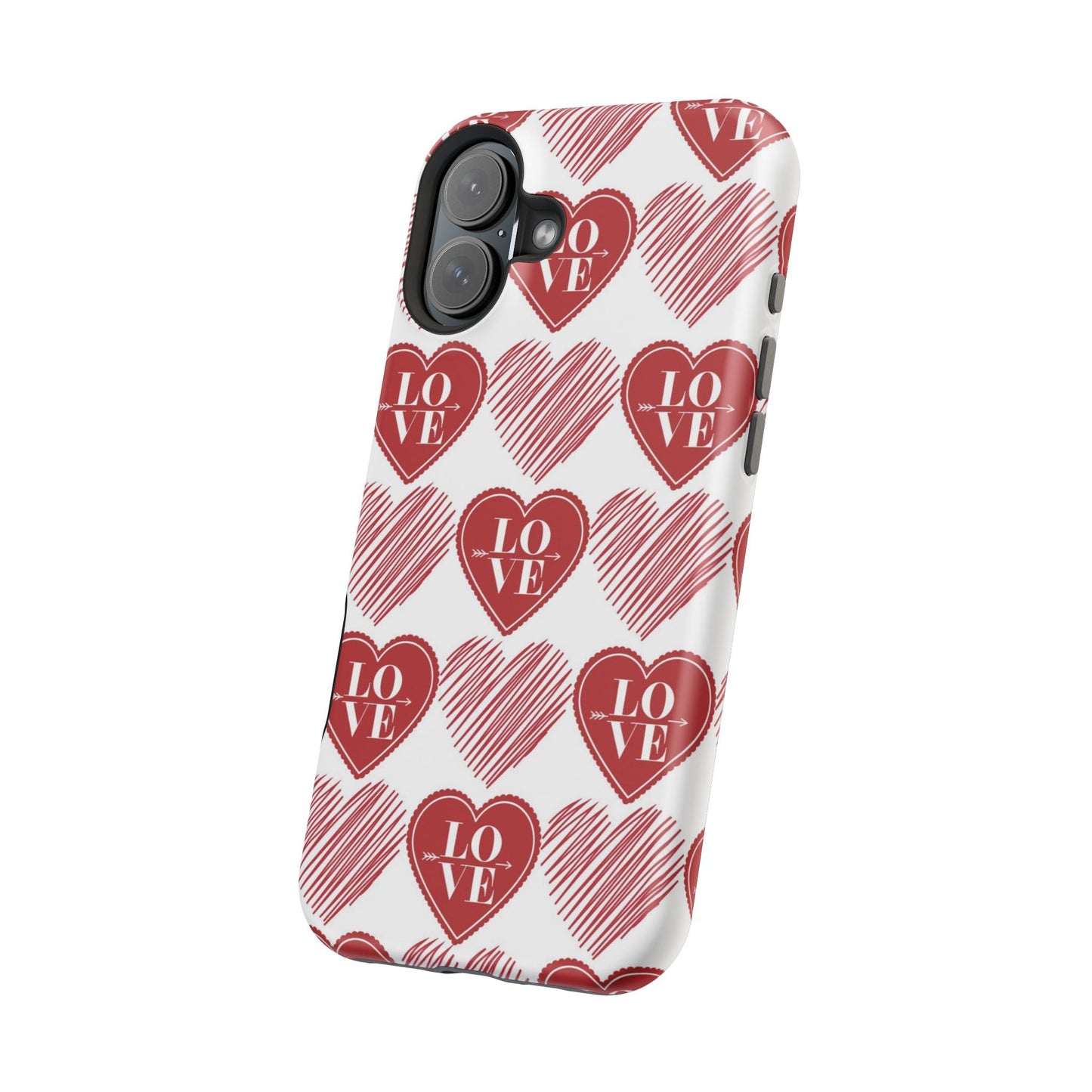 Red Love Heart Pattern – MagSafe - BOGO Cases