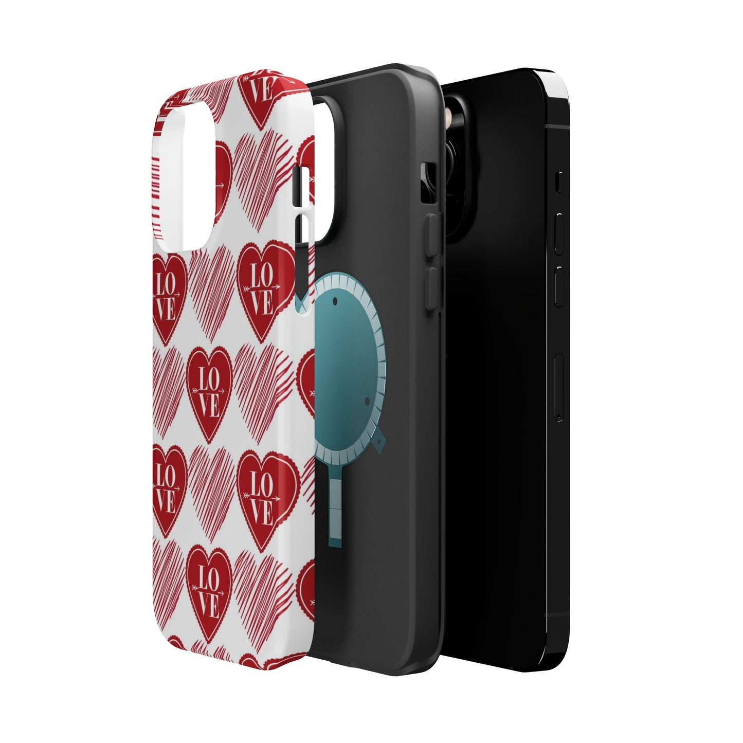 Red Love Heart Pattern – MagSafe - BOGO Cases