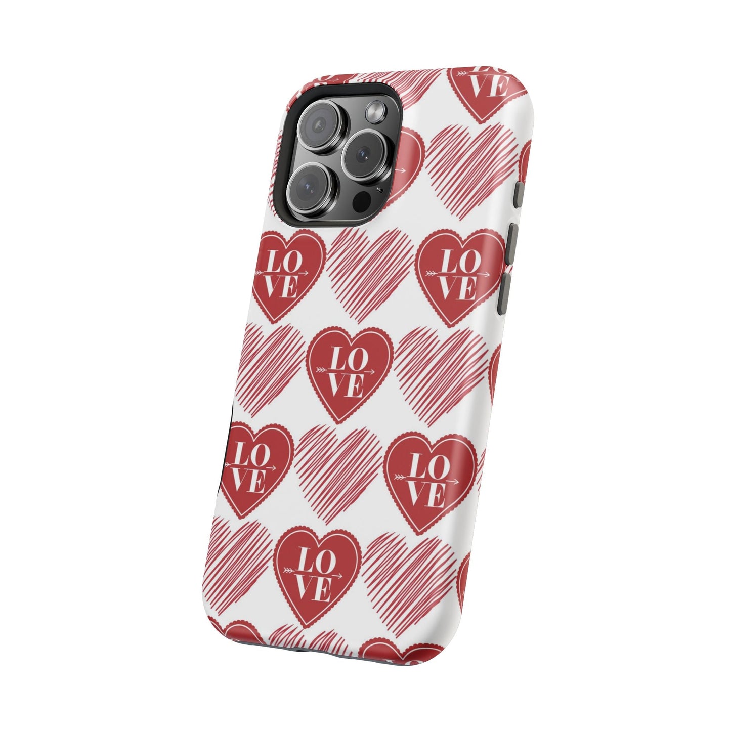 Red Love Heart Pattern – MagSafe - BOGO Cases