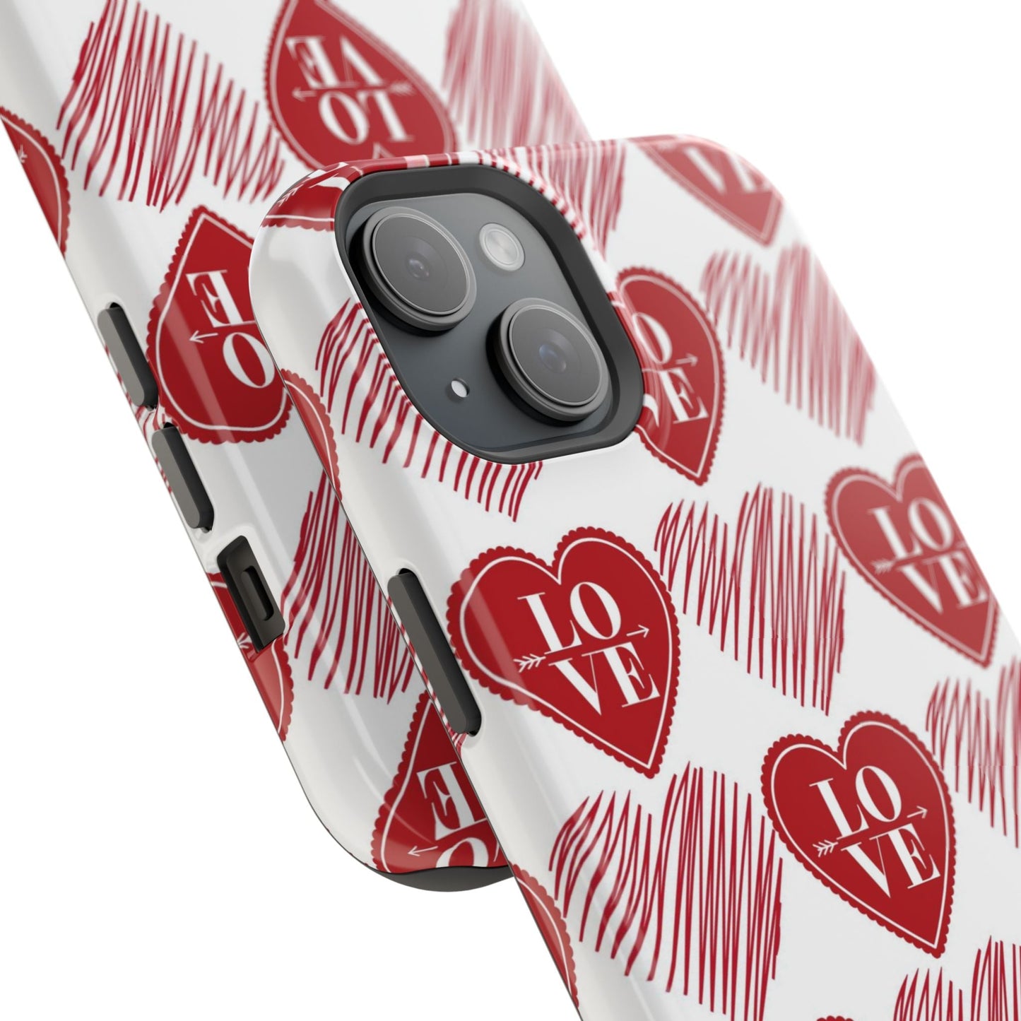 Red Love Heart Pattern – MagSafe - BOGO Cases