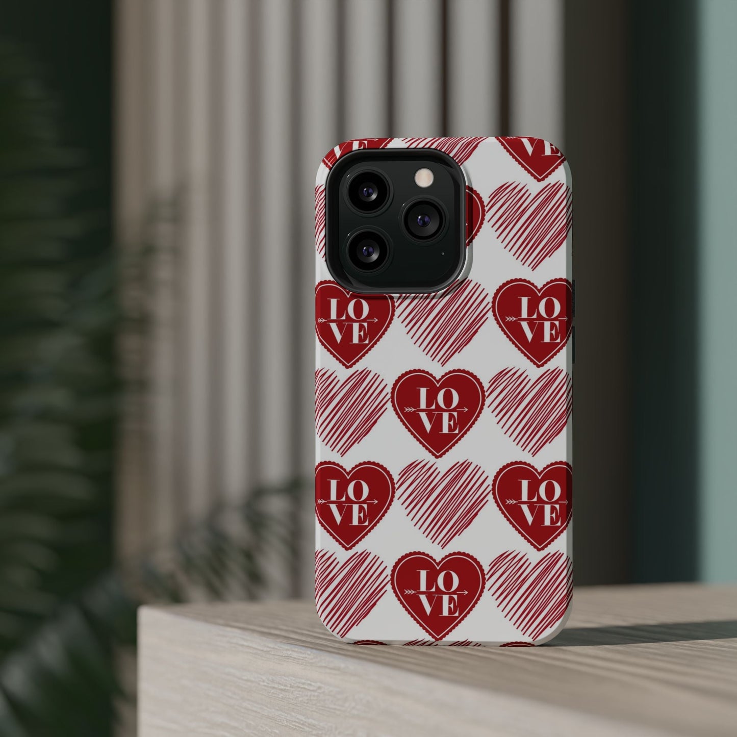 Red Love Heart Pattern – MagSafe - BOGO Cases