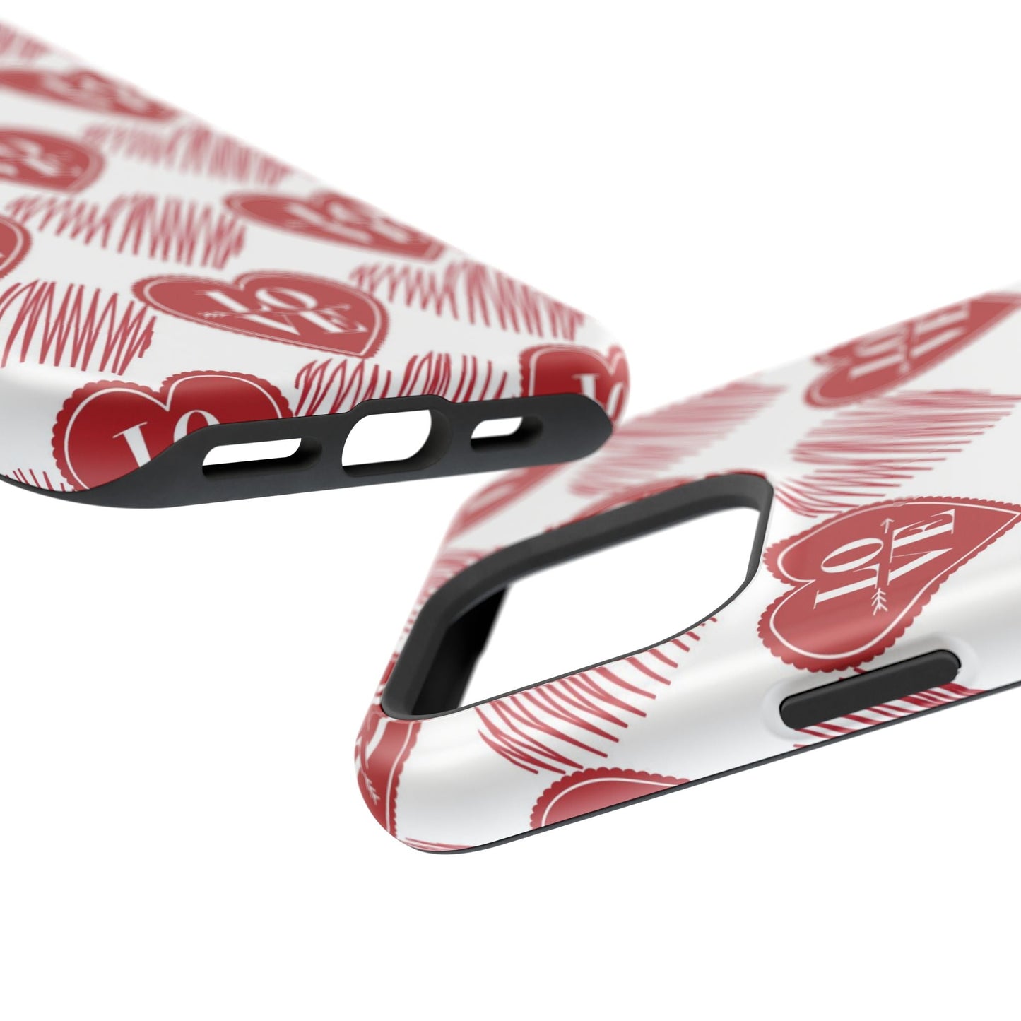 Red Love Heart Pattern – MagSafe - BOGO Cases